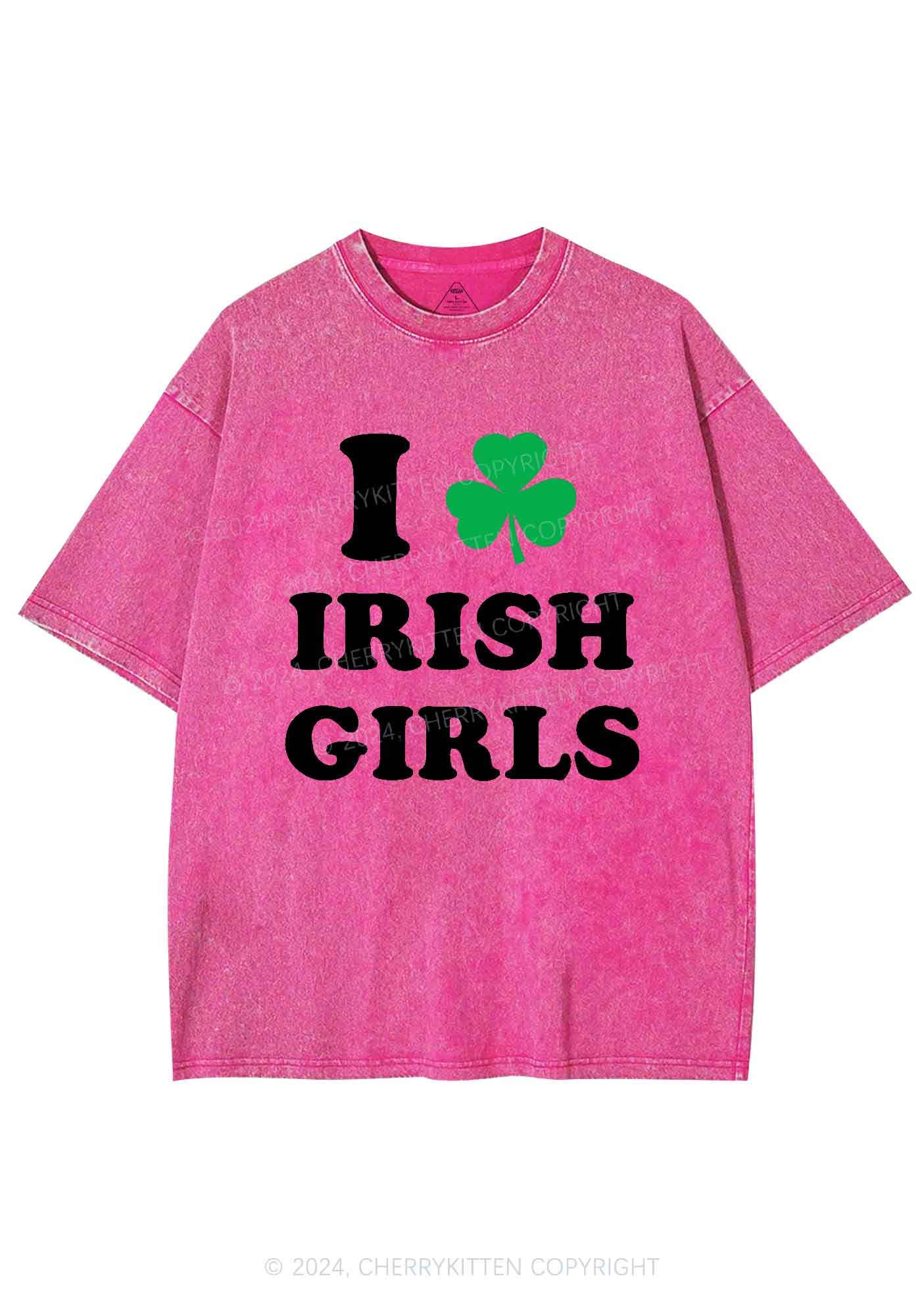 Irish Girls St Patricks Y2K Washed Tee Cherrykitten - Image 6