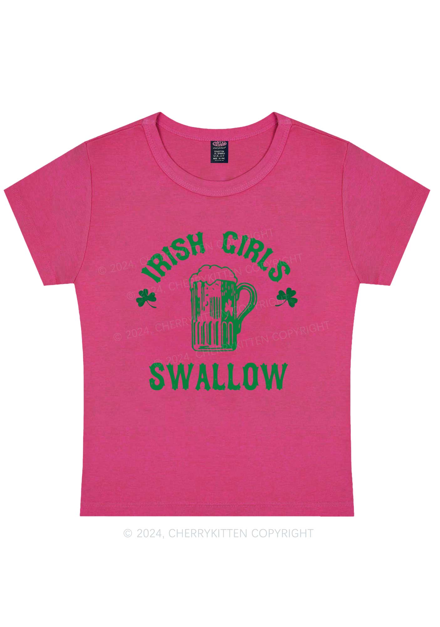 Irish Girls Swallow St Patricks Y2K Baby Tee Cherrykitten - Image 12