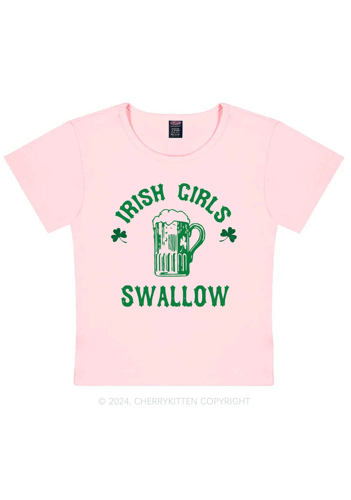Irish Girls Swallow St Patricks Y2K Baby Tee Cherrykitten - Image 7