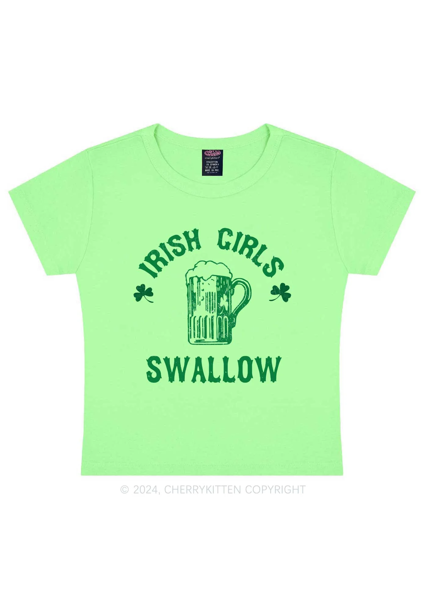 Irish Girls Swallow St Patricks Y2K Baby Tee Cherrykitten - Image 8