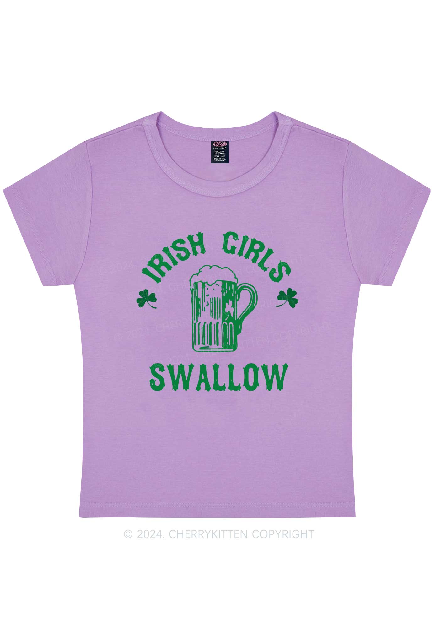 Irish Girls Swallow St Patricks Y2K Baby Tee Cherrykitten - Image 9