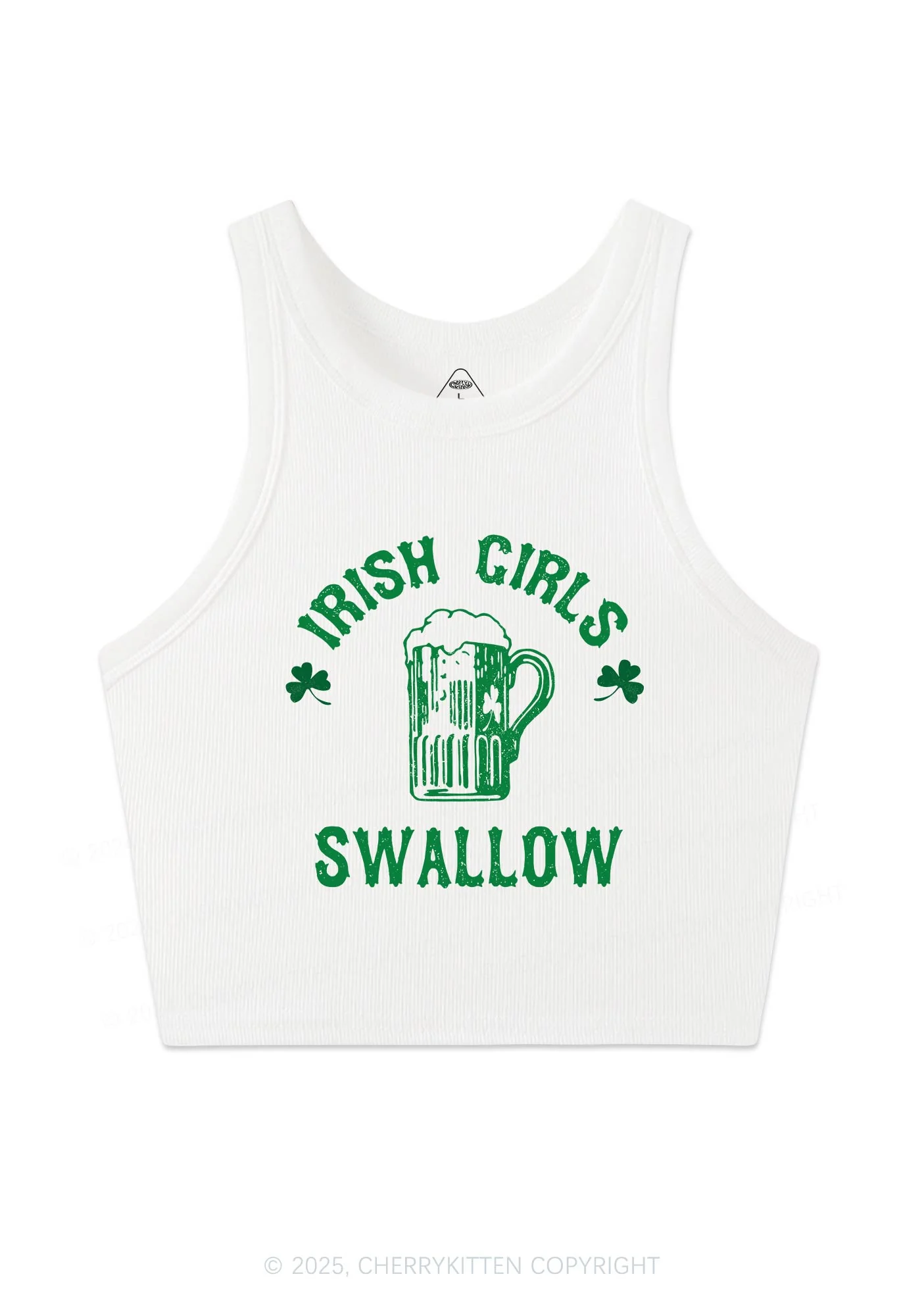 Irish Girls Swallow St Patricks Y2K Crop Tank Top Cherrykitten - Image 4