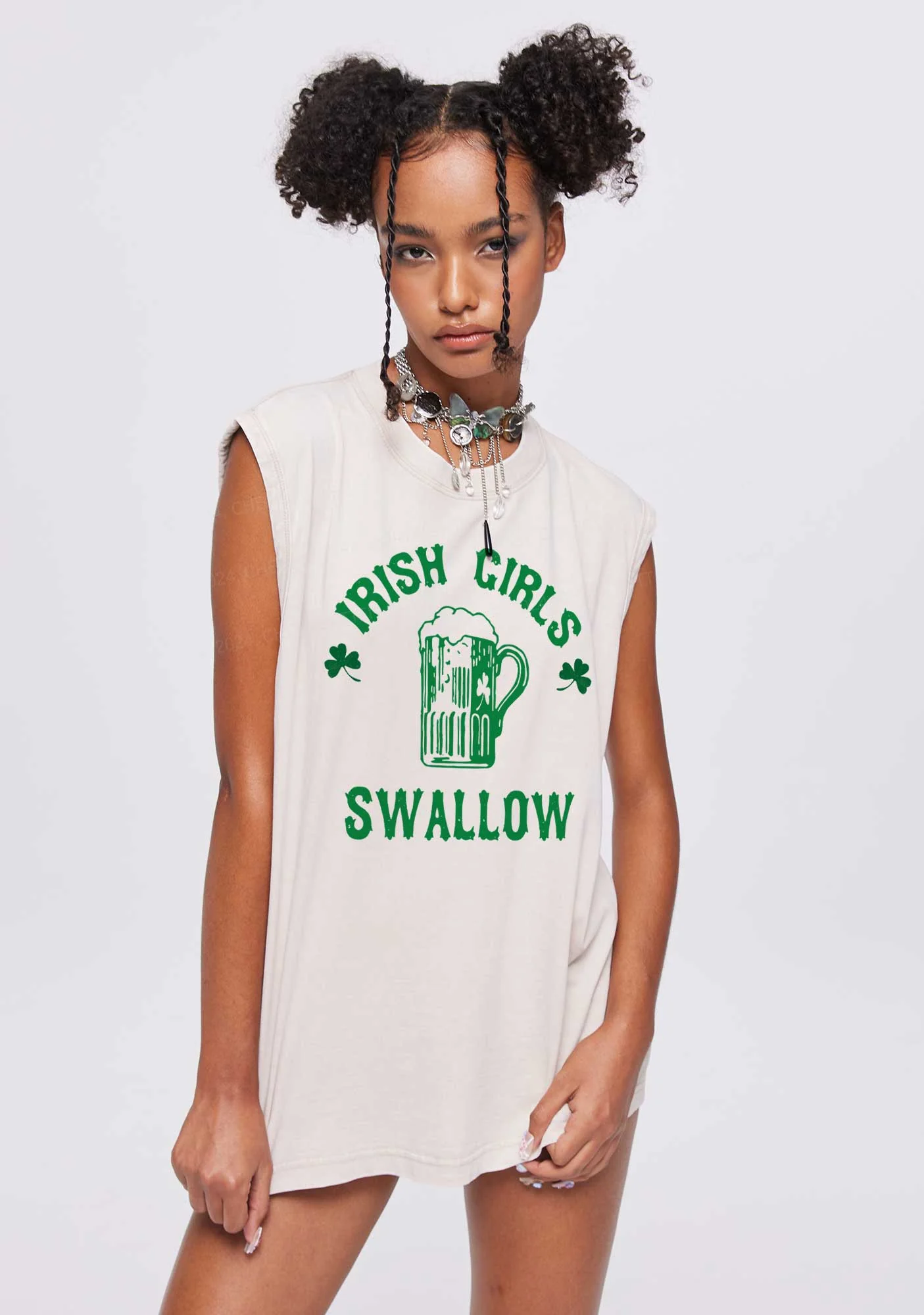 Irish Girls Swallow St Patricks Y2K Washed Tank Cherrykitten - Image 2