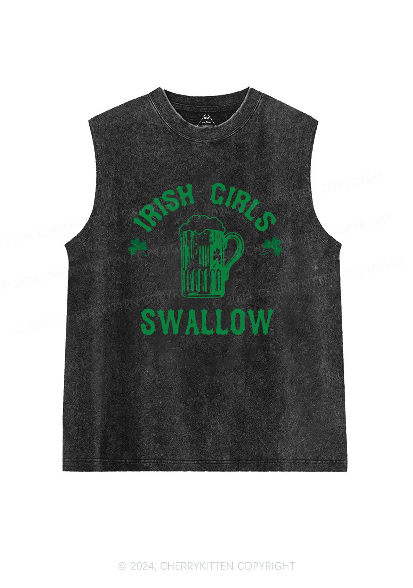 Irish Girls Swallow St Patricks Y2K Washed Tank Cherrykitten - Image 4