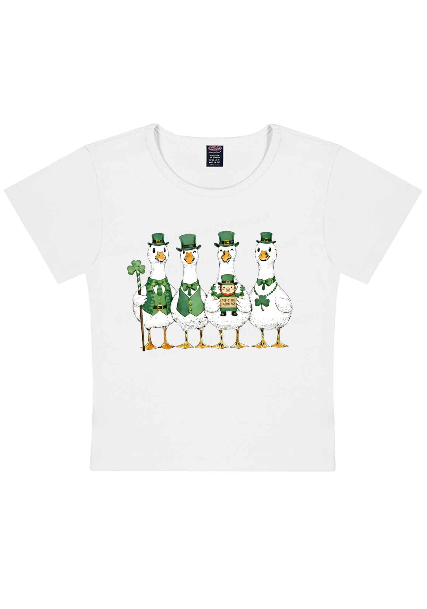 Irish Goose Gang St Patricks Y2K Baby Tee Cherrykitten - Image 4
