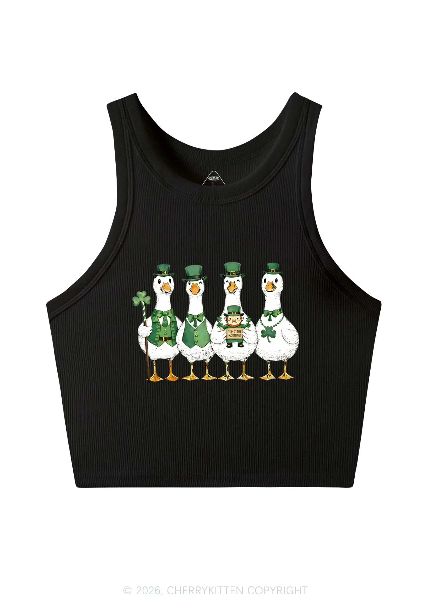 Irish Goose Gang St Patricks Y2K Crop Tank Top Cherrykitten - Image 3