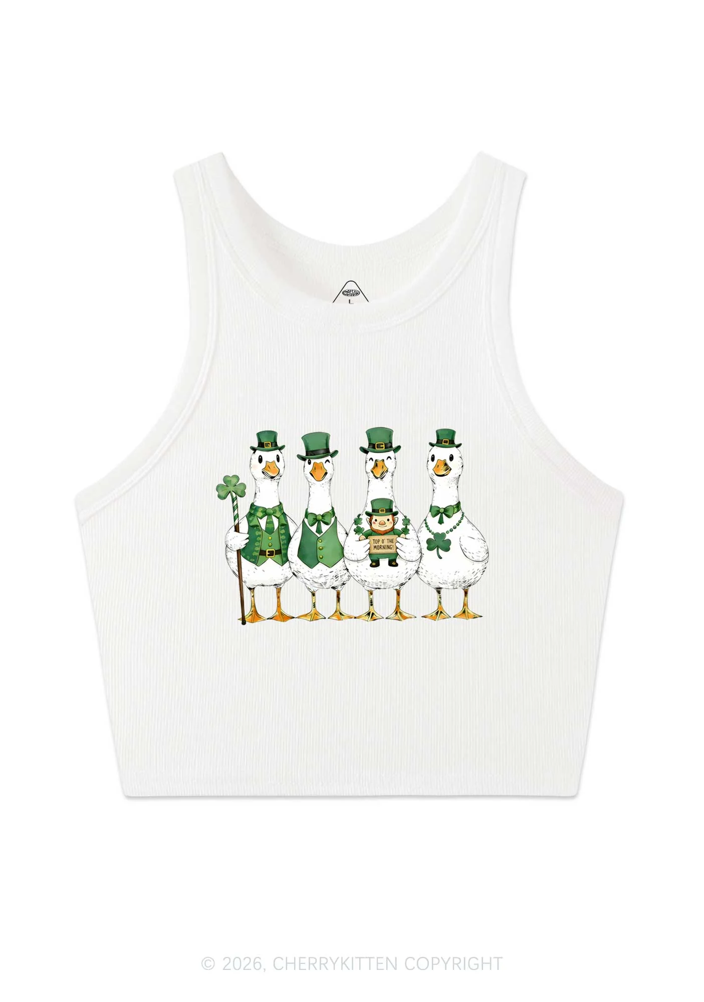 Irish Goose Gang St Patricks Y2K Crop Tank Top Cherrykitten - Image 4