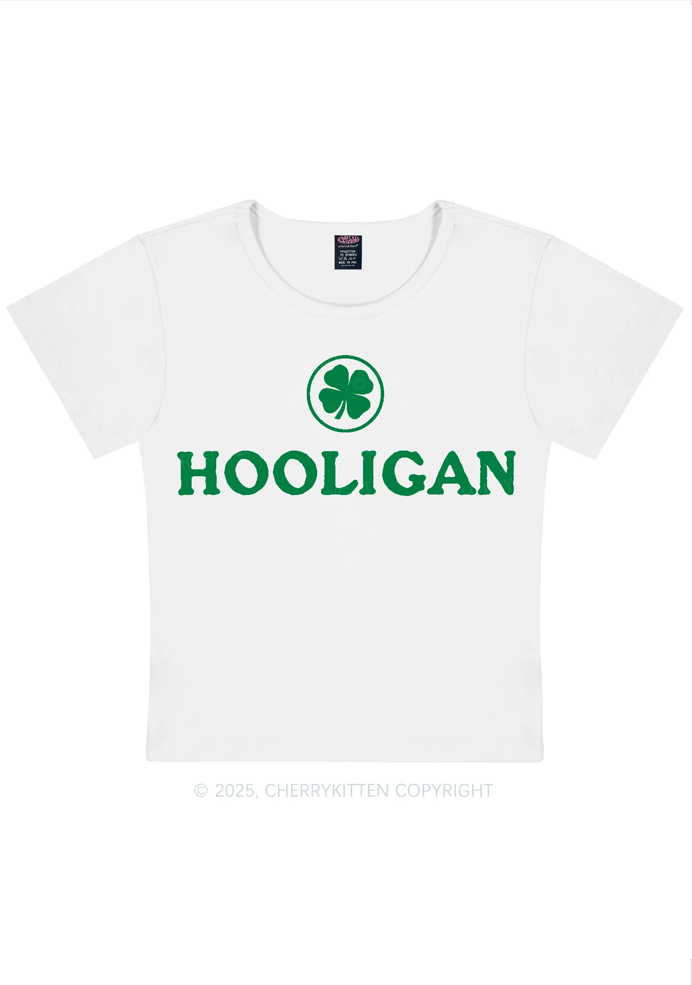 Irish Hooligan St Patricks Y2K Baby Tee Cherrykitten - Image 3