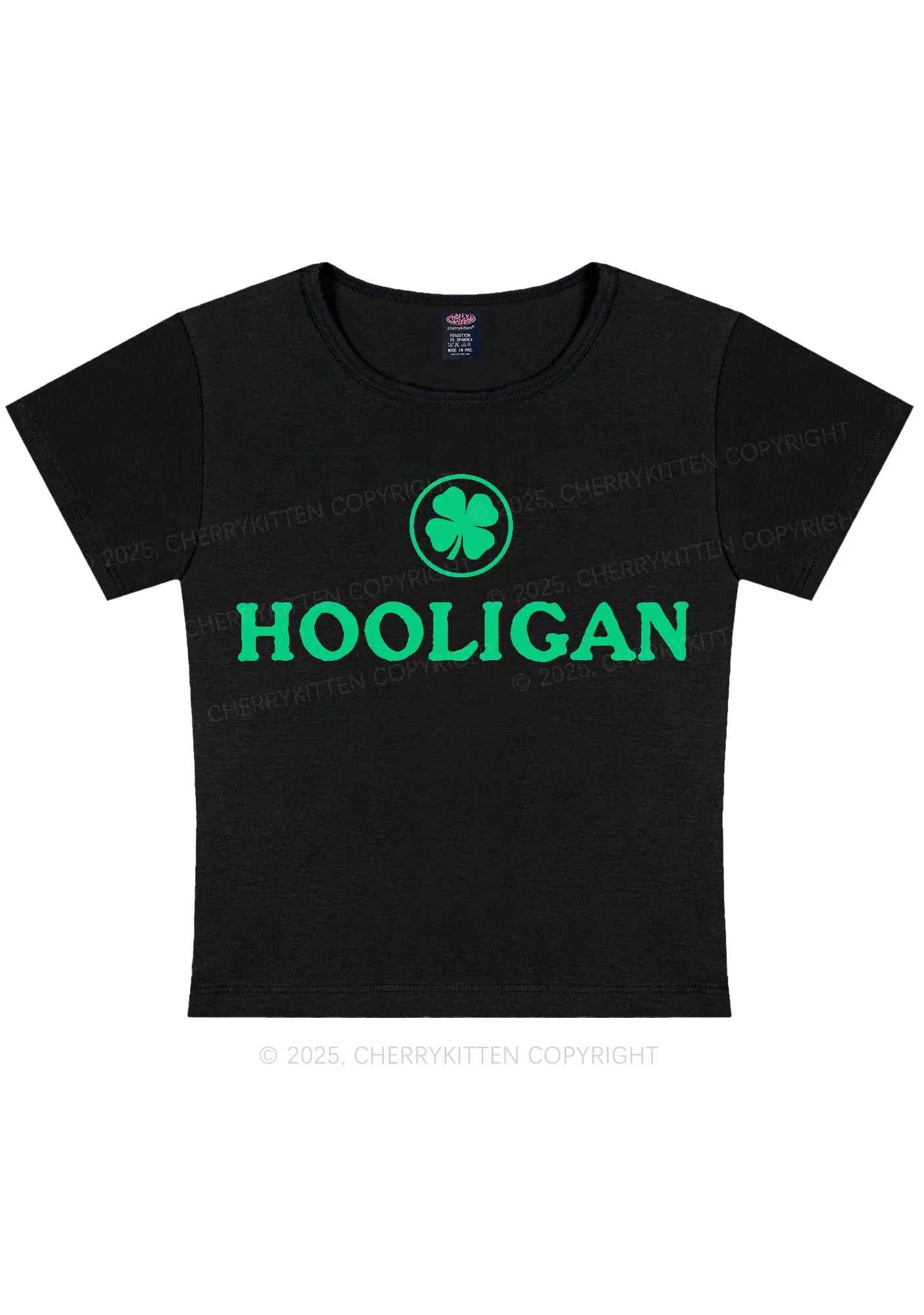 Irish Hooligan St Patricks Y2K Baby Tee Cherrykitten - Image 4