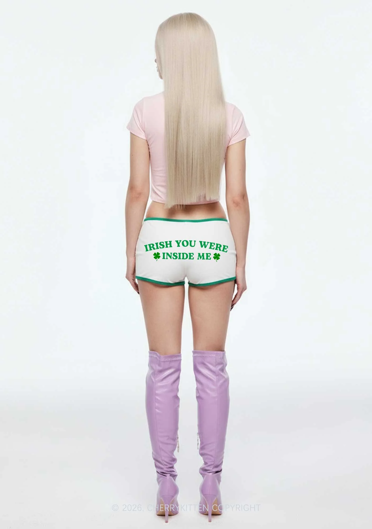 Irish Inside Me St Patricks Y2K Booty Shorts Cherrykitten - Image 2
