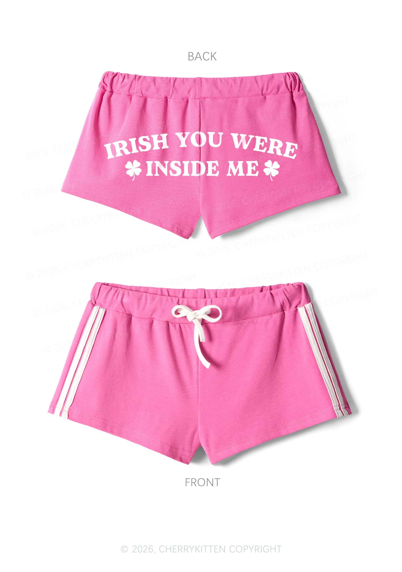 Irish Inside Me St Patricks Y2K Drawstring Mini Shorts Cherrykitten - Image 5