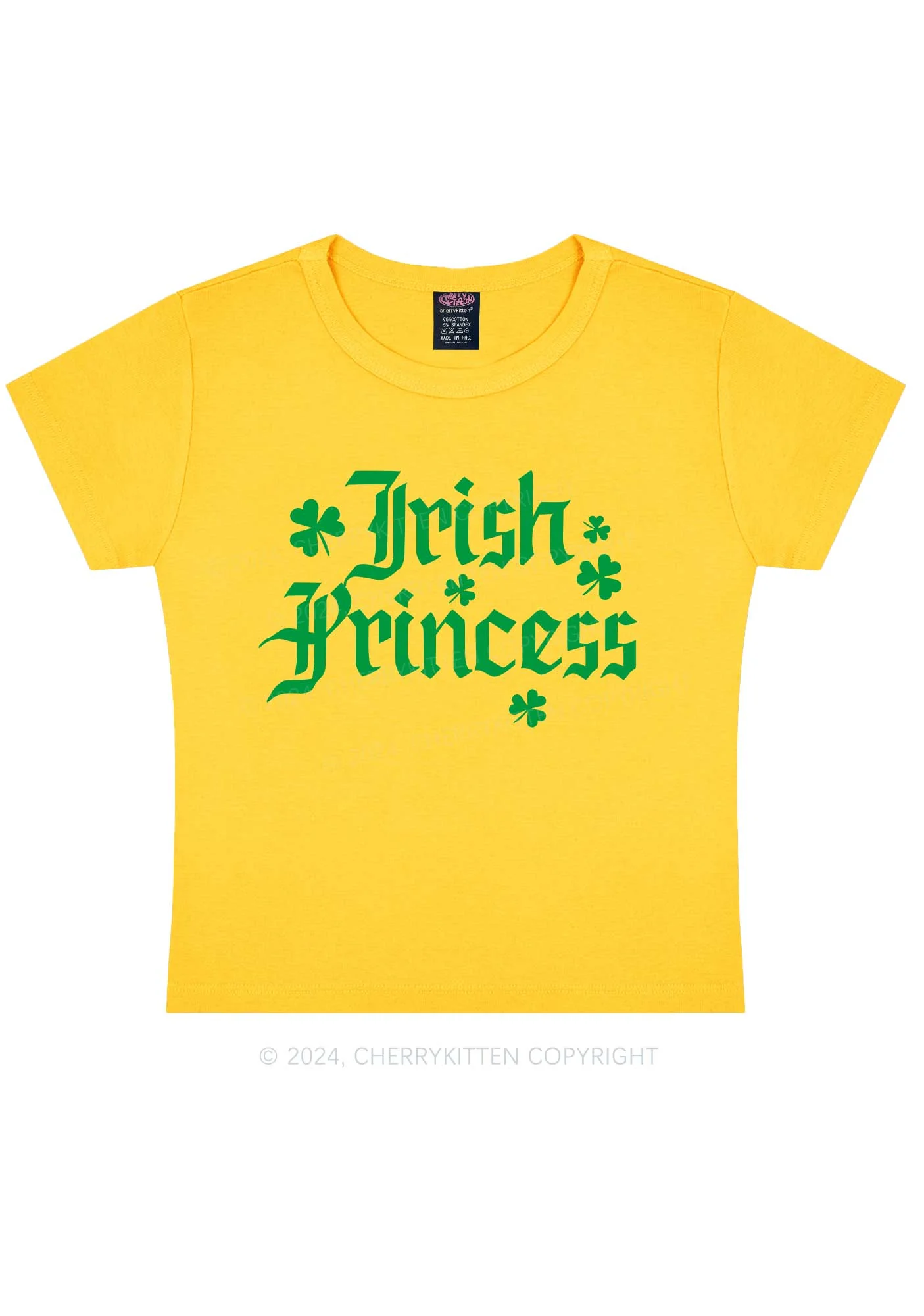 Irish Princess St Patricks Y2K Baby Tee Cherrykitten - Image 5