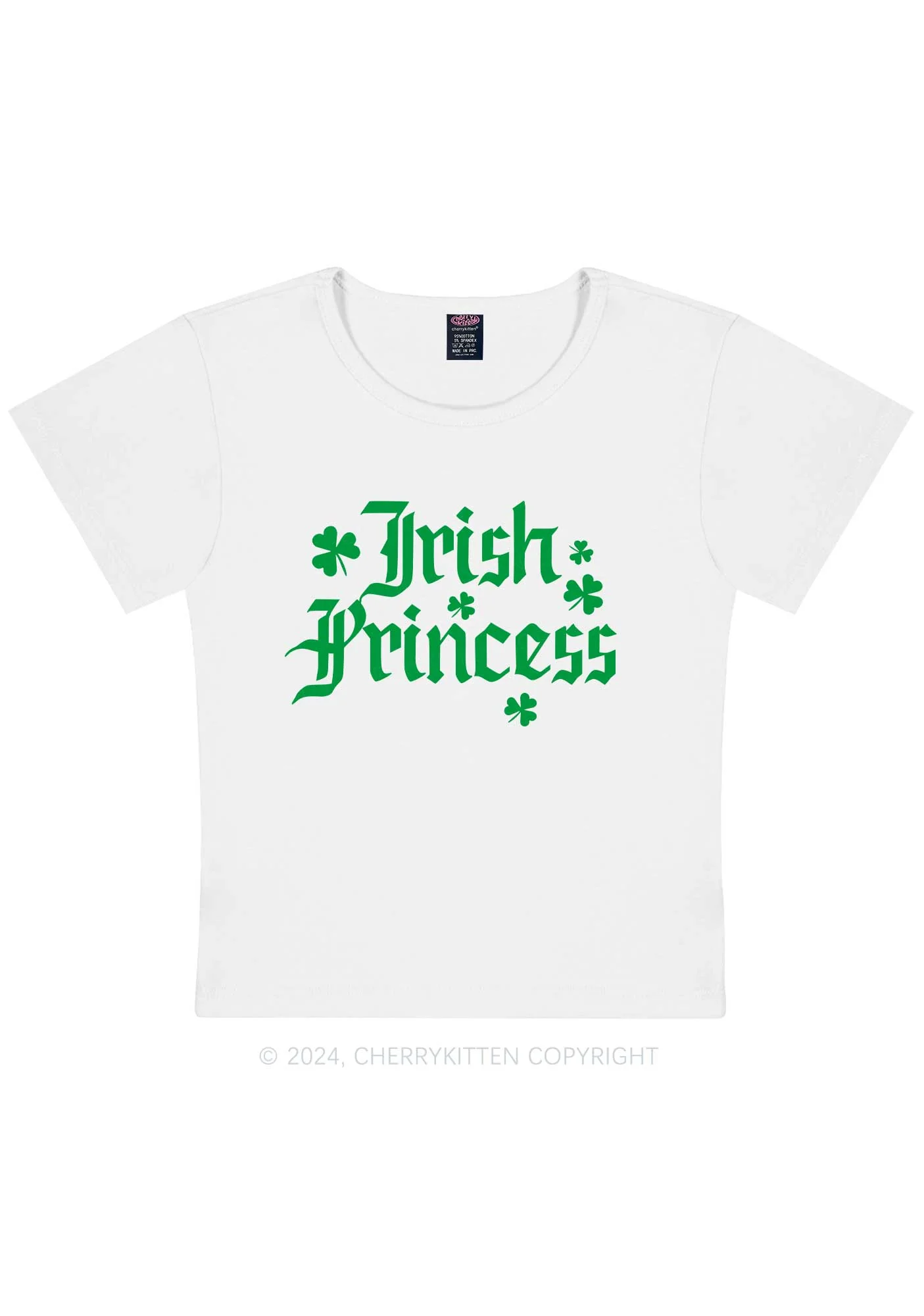 Irish Princess St Patricks Y2K Baby Tee Cherrykitten - Image 6