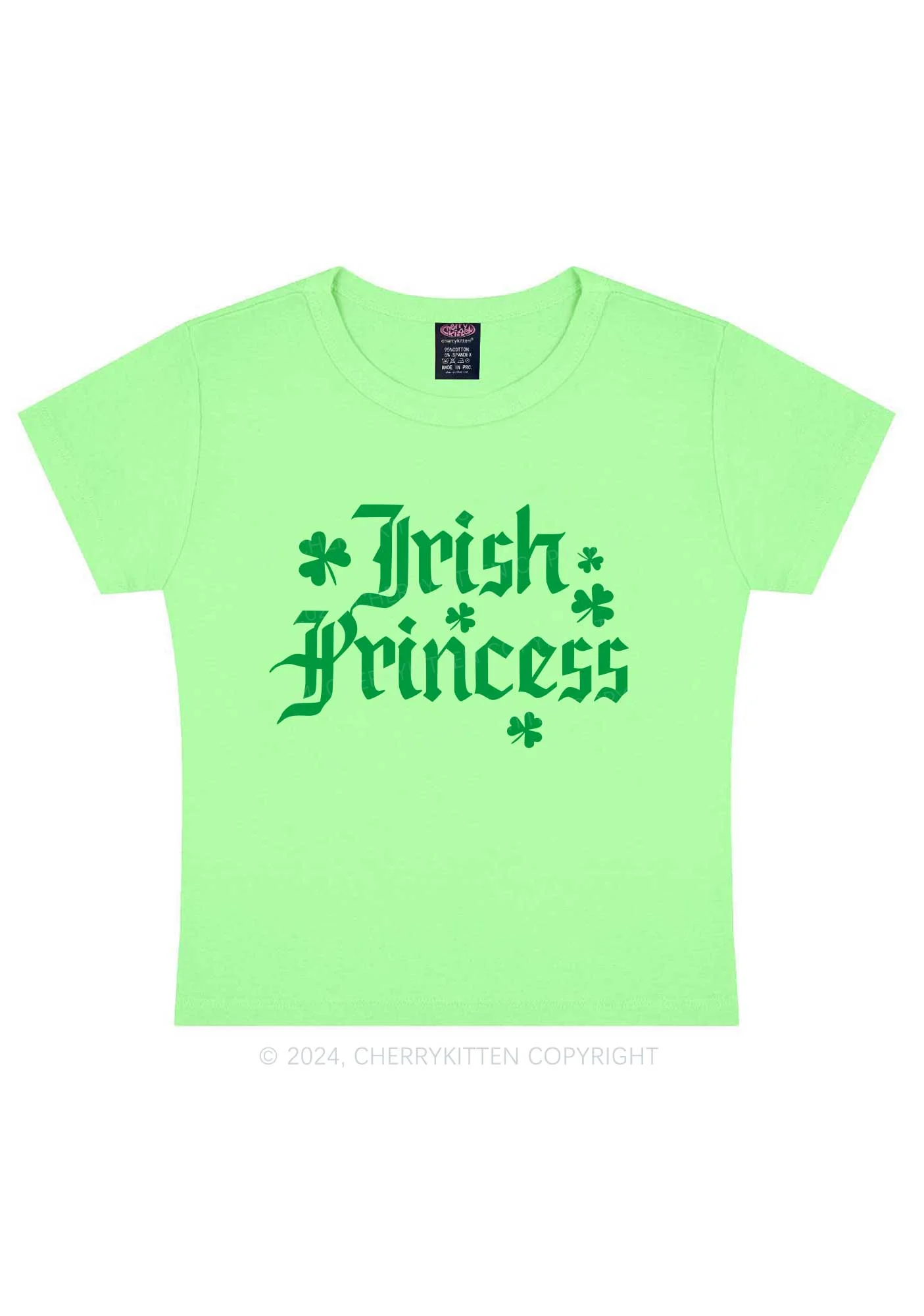 Irish Princess St Patricks Y2K Baby Tee Cherrykitten - Image 7