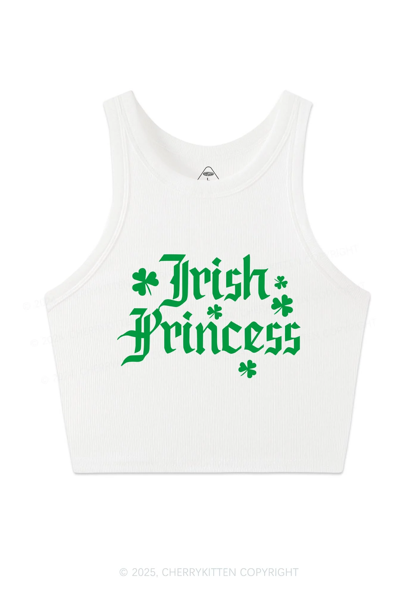Irish Princess St Patricks Y2K Crop Tank Top Cherrykitten - Image 4