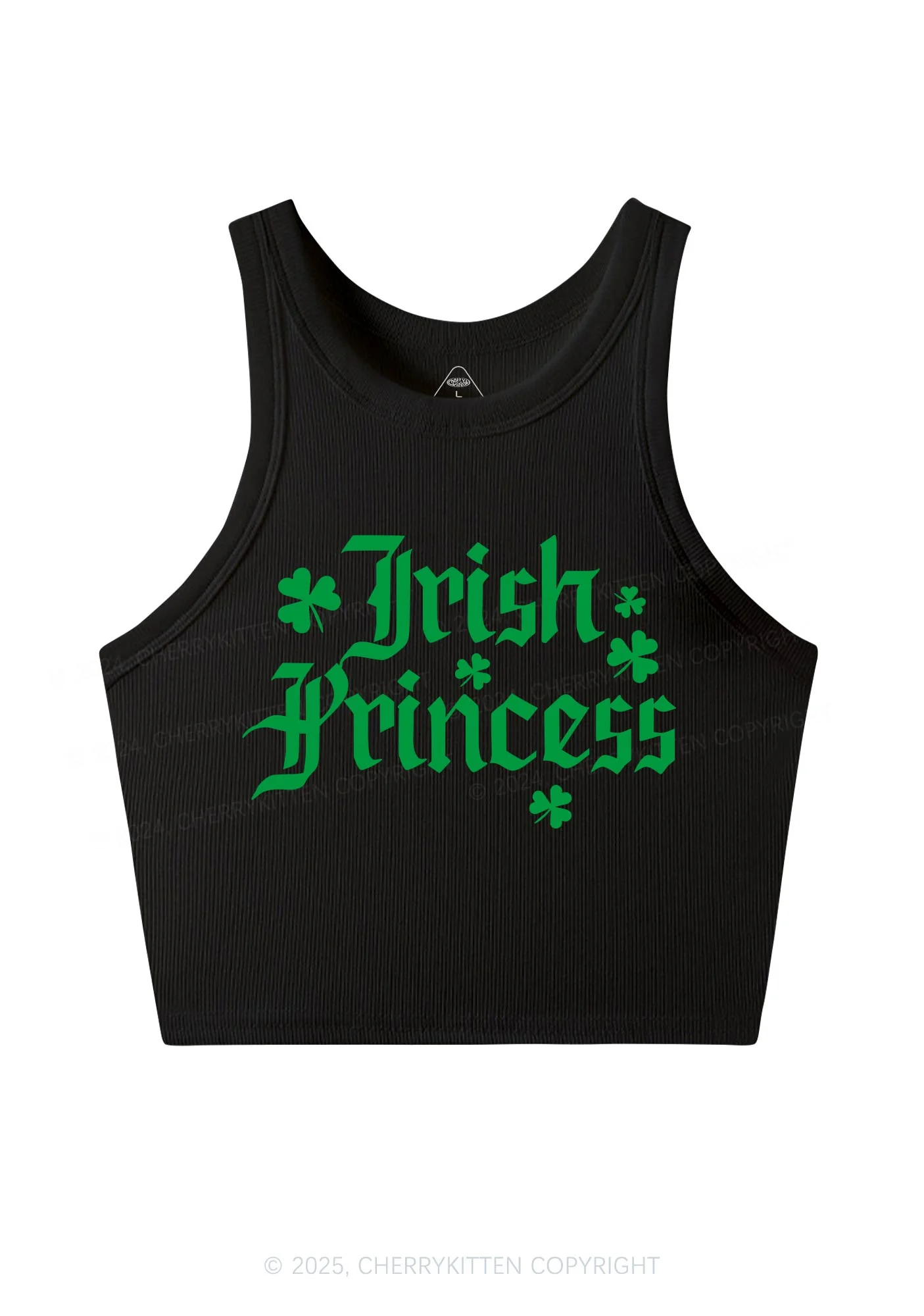 Irish Princess St Patricks Y2K Crop Tank Top Cherrykitten - Image 5