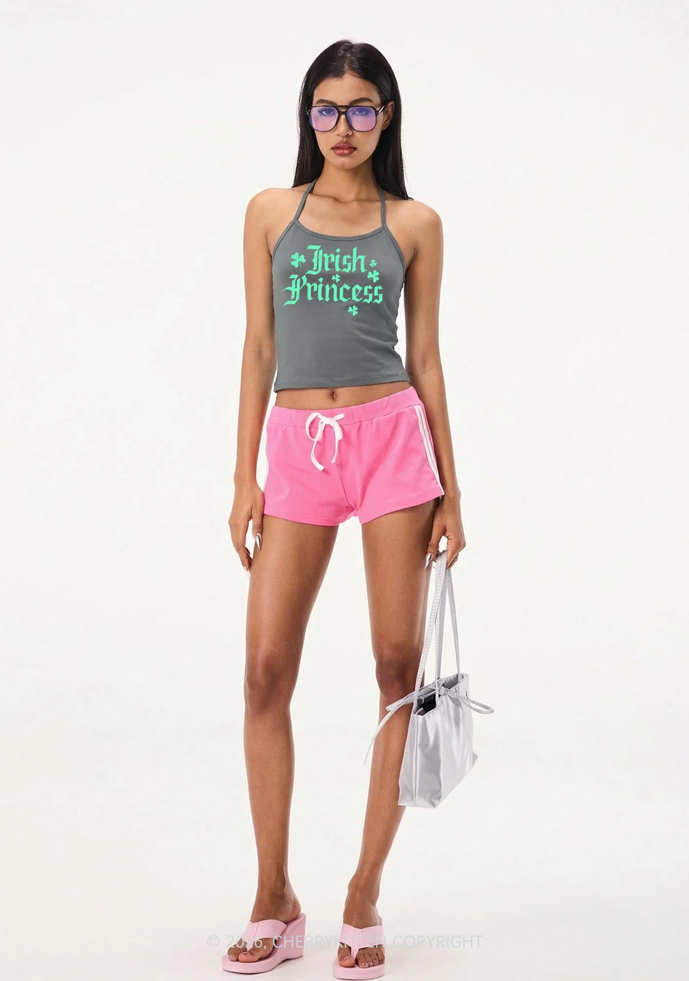 Irish Princess St Patricks Y2K Halter Neck Cami Cherrykitten - Image 2