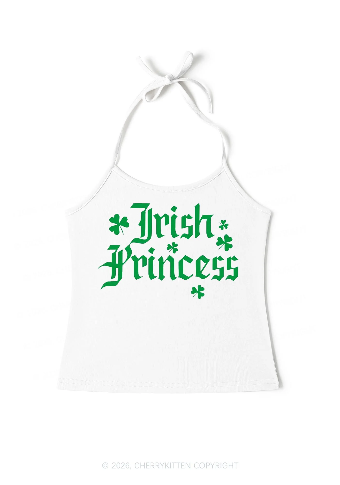 Irish Princess St Patricks Y2K Halter Neck Cami Cherrykitten - Image 3