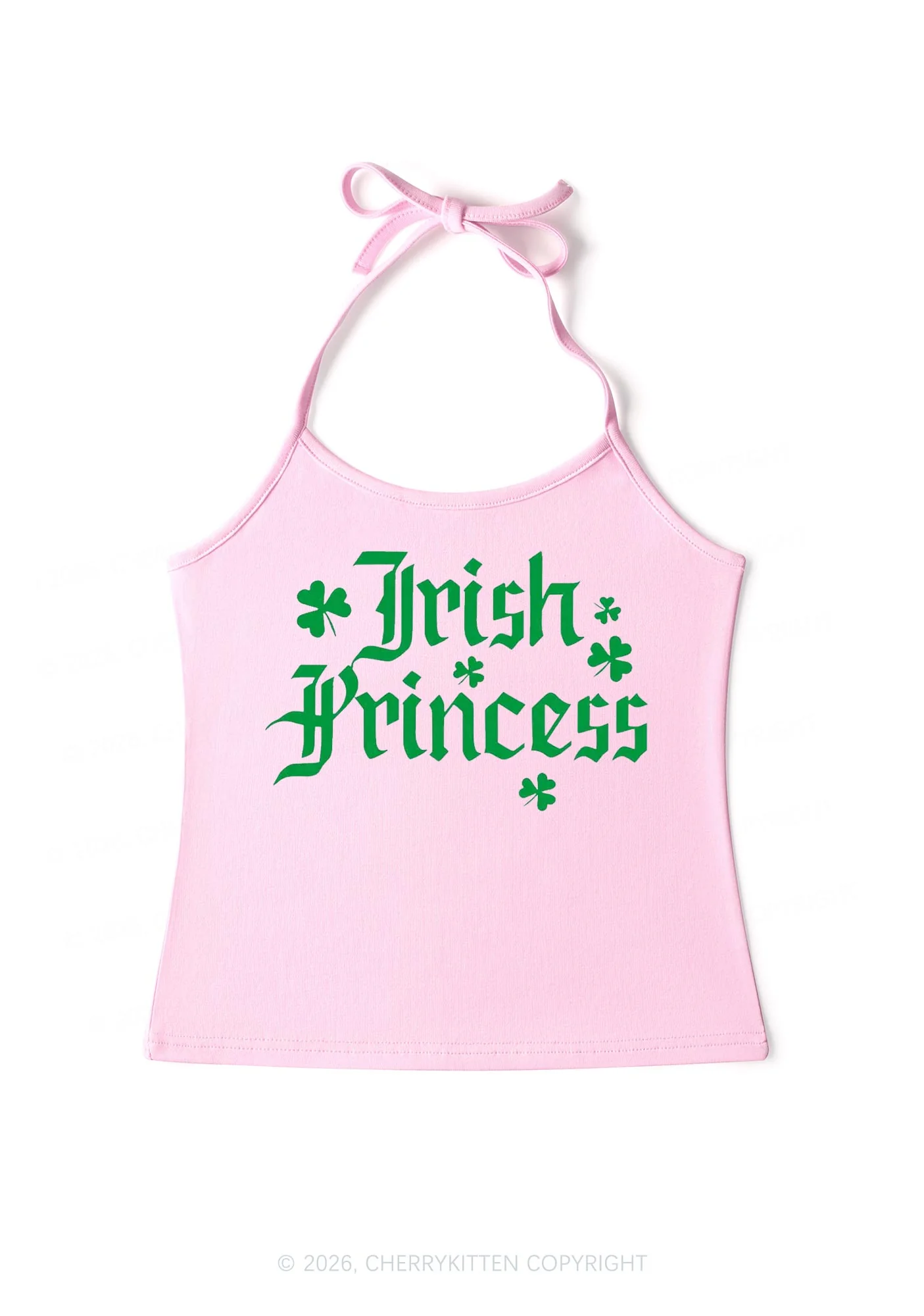 Irish Princess St Patricks Y2K Halter Neck Cami Cherrykitten - Image 5