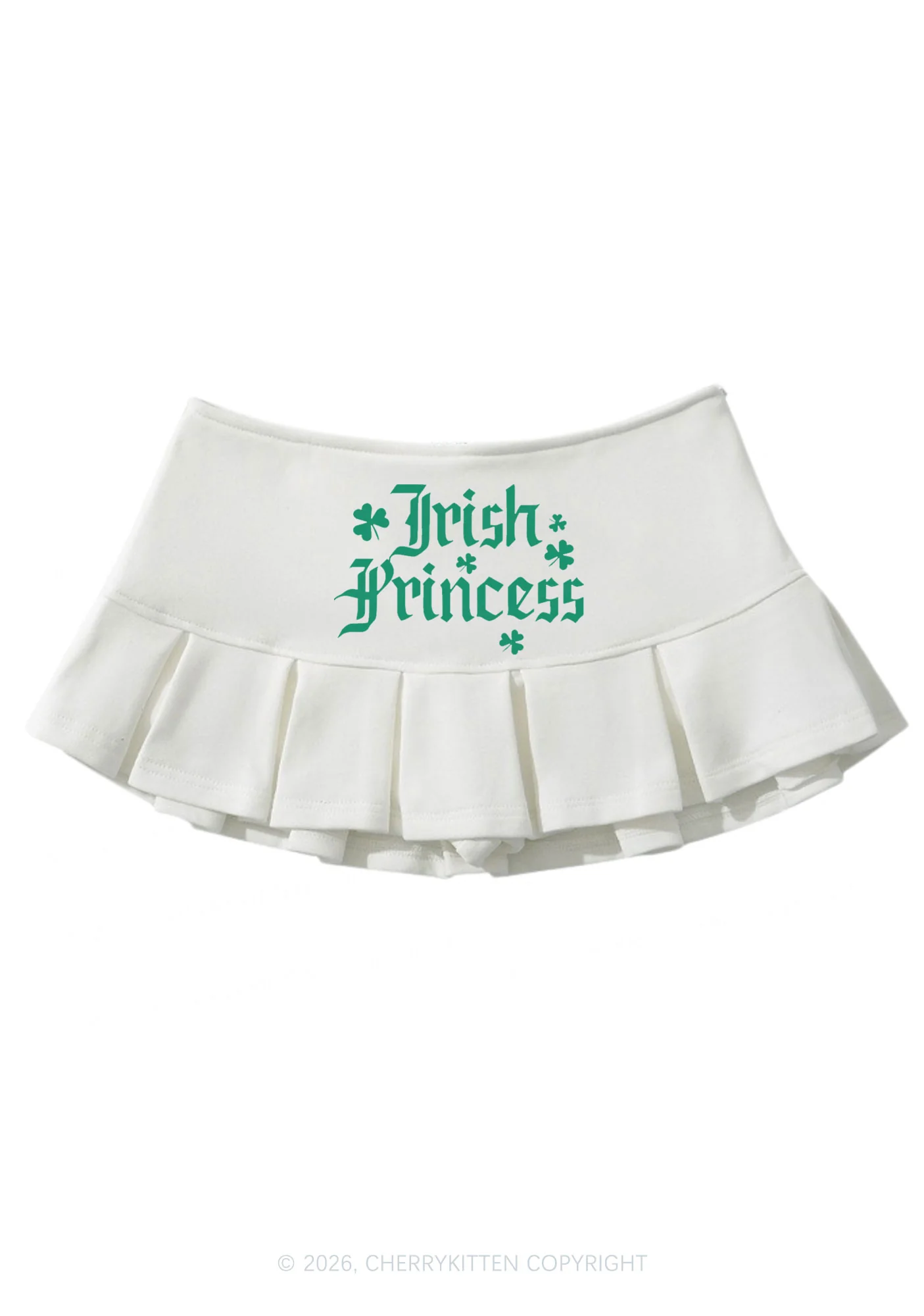 Irish Princess St Patricks Y2K Mini Pleated Skirts Cherrykitten - Image 2