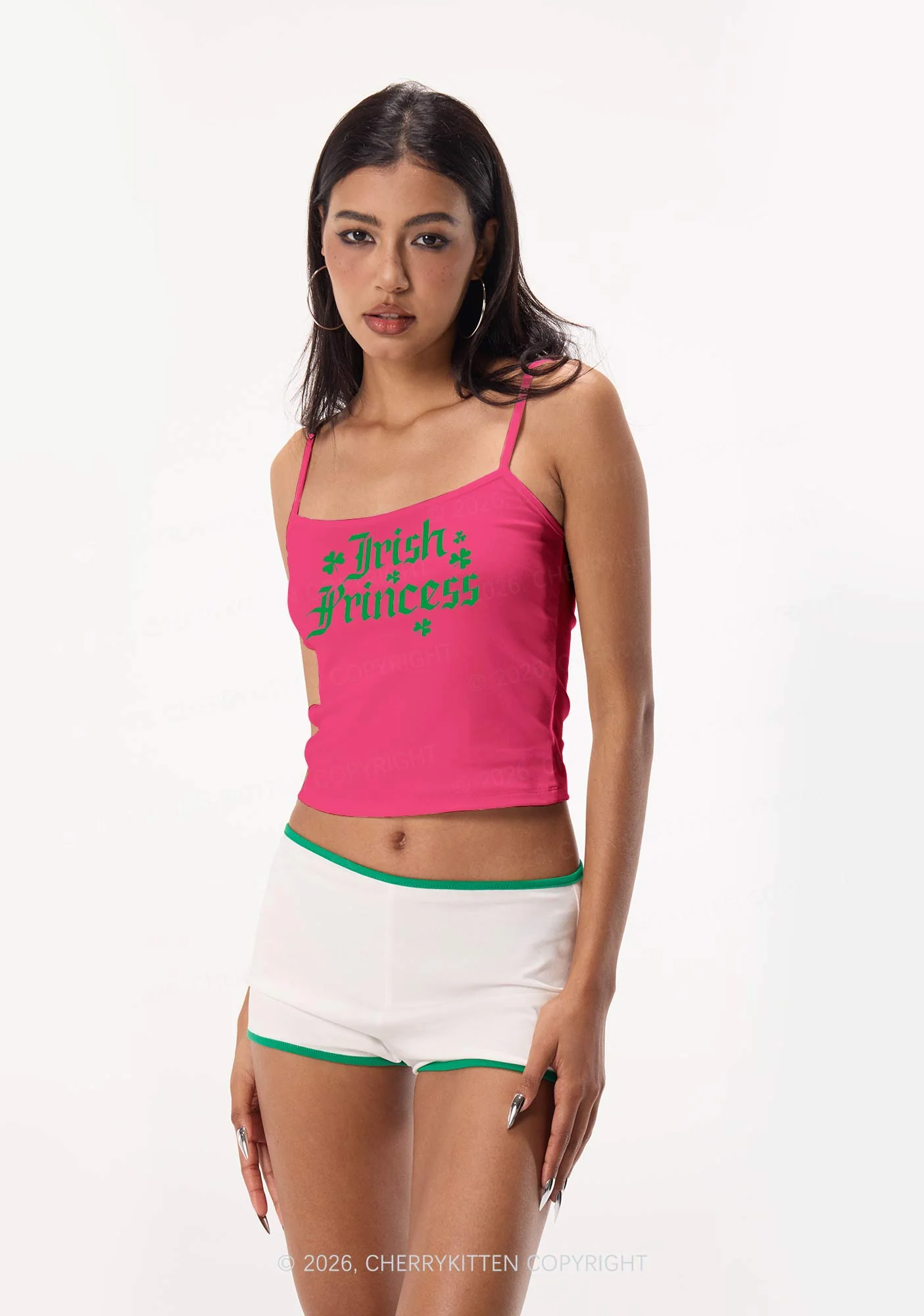 Irish Princess St Patricks Y2K Spaghetti Strap Cami Cherrykitten - Image 2