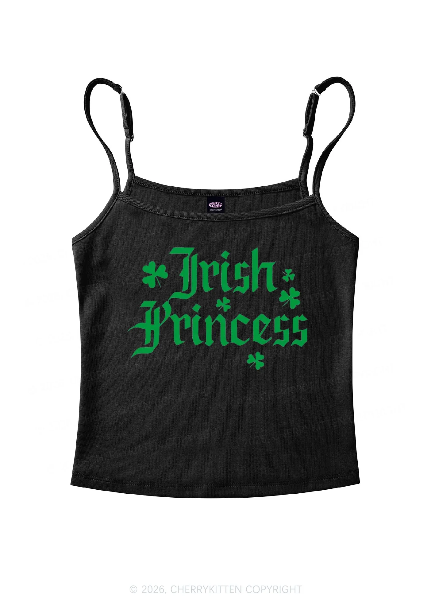 Irish Princess St Patricks Y2K Spaghetti Strap Cami Cherrykitten - Image 3