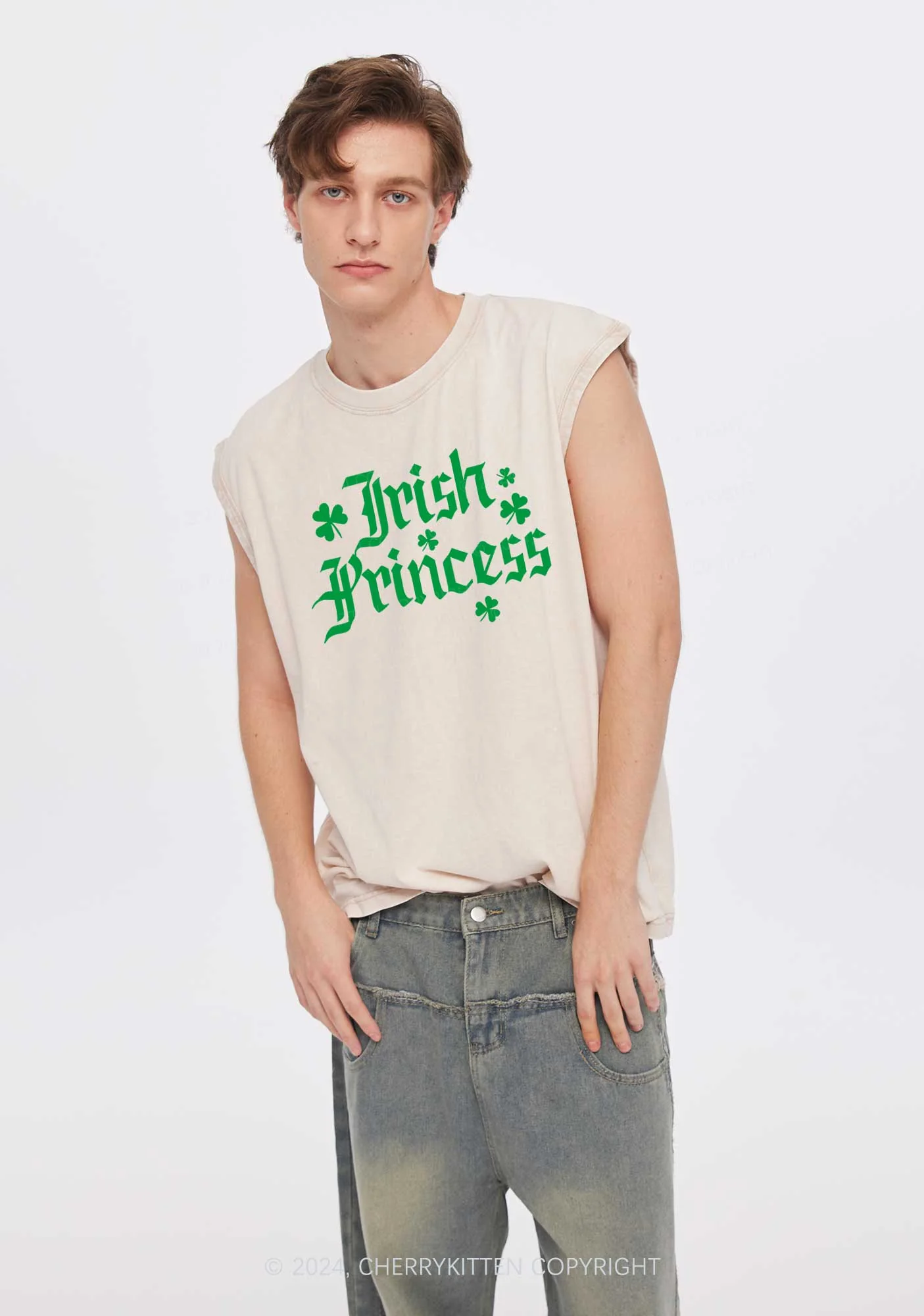 Irish Princess St Patricks Y2K Washed Tank Cherrykitten - Image 2