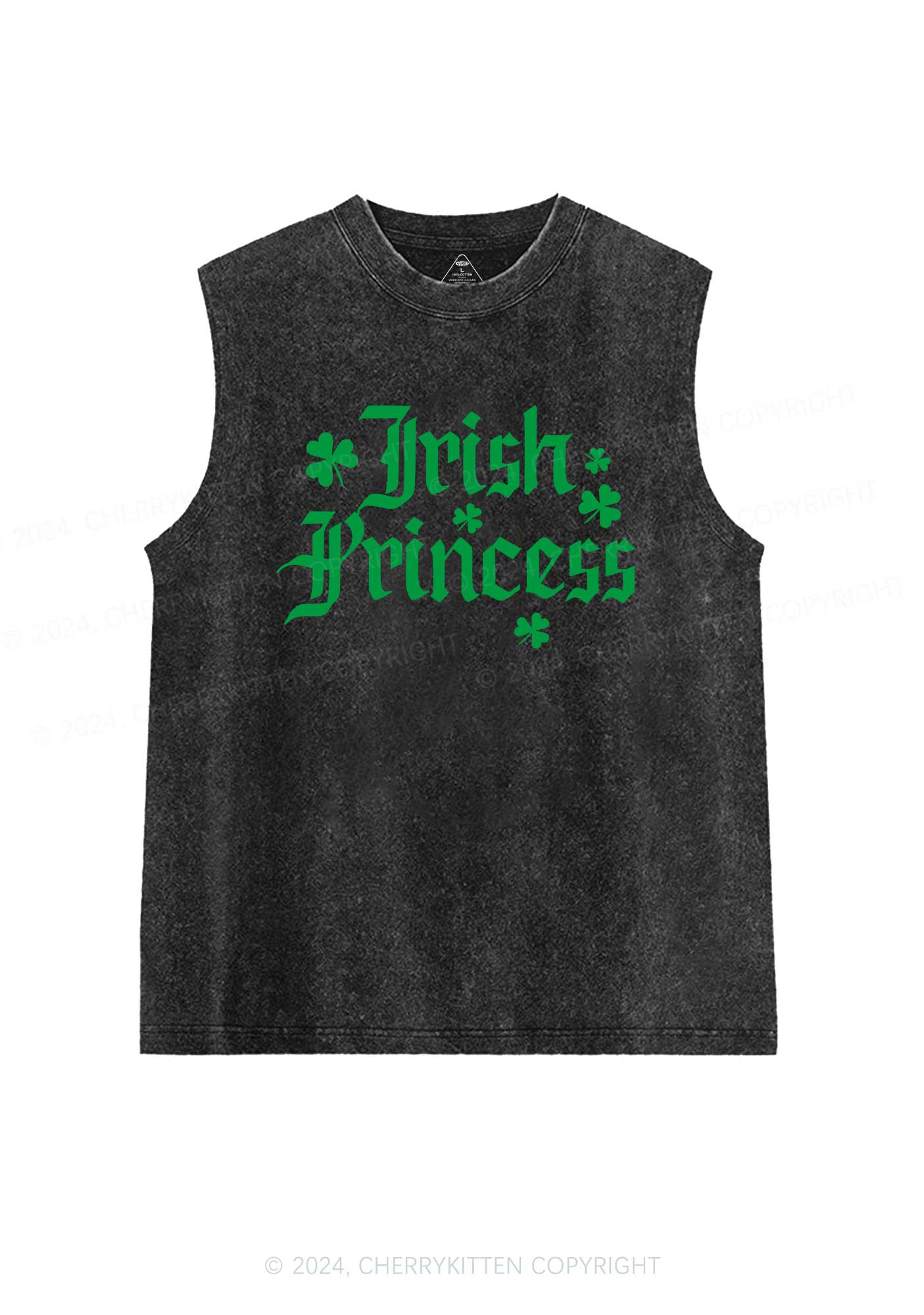 Irish Princess St Patricks Y2K Washed Tank Cherrykitten - Image 4