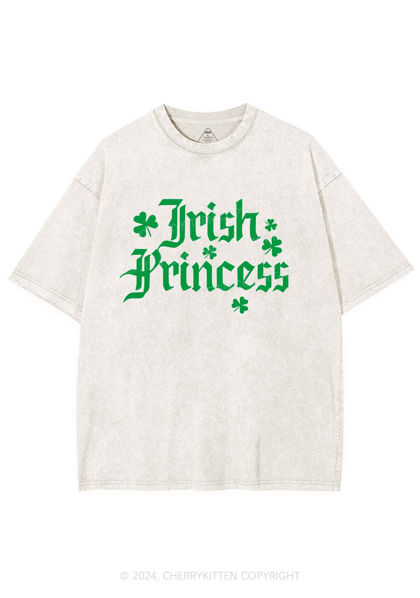 Irish Princess St Patricks Y2K Washed Tee Cherrykitten - Image 4