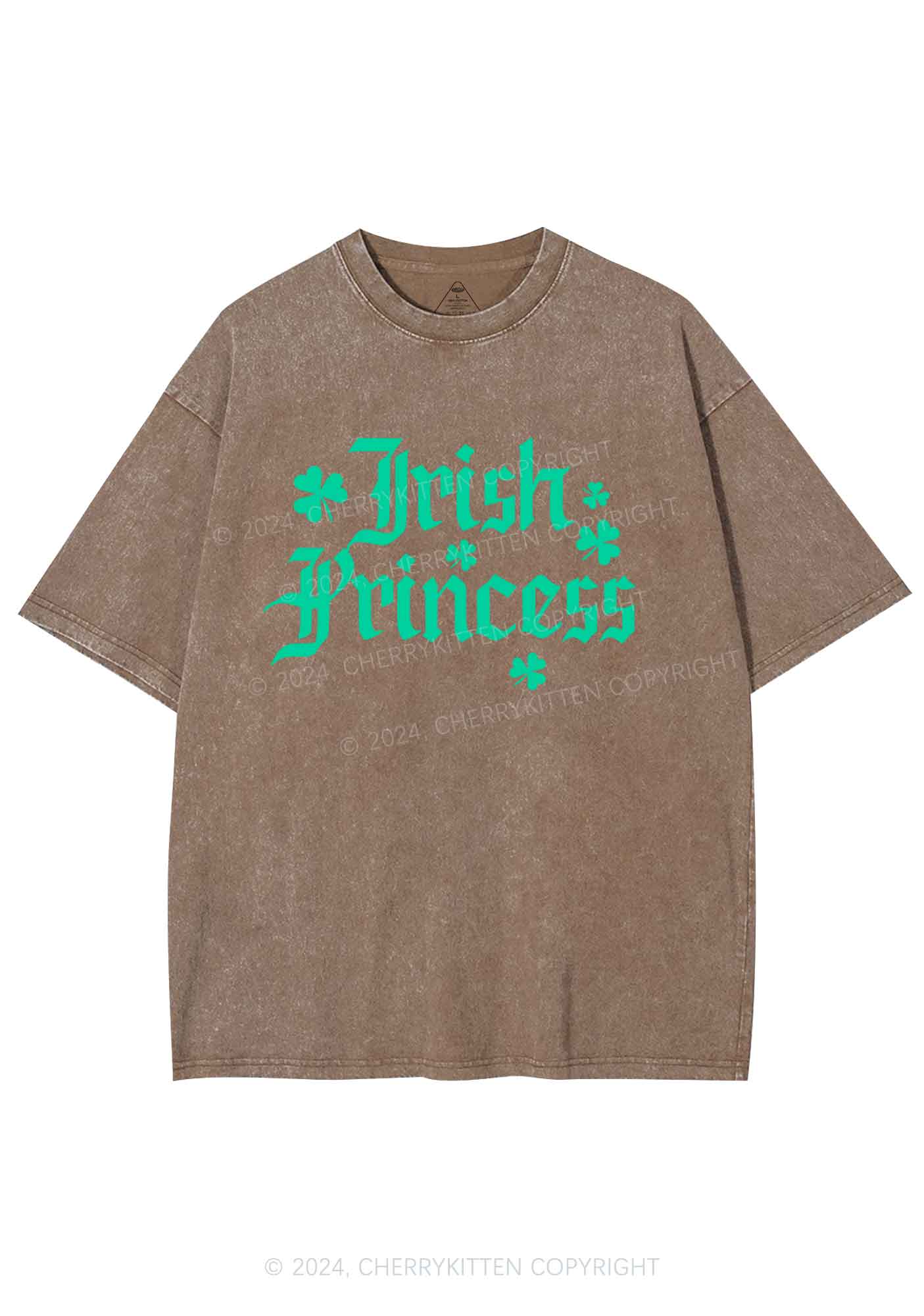 Irish Princess St Patricks Y2K Washed Tee Cherrykitten - Image 9