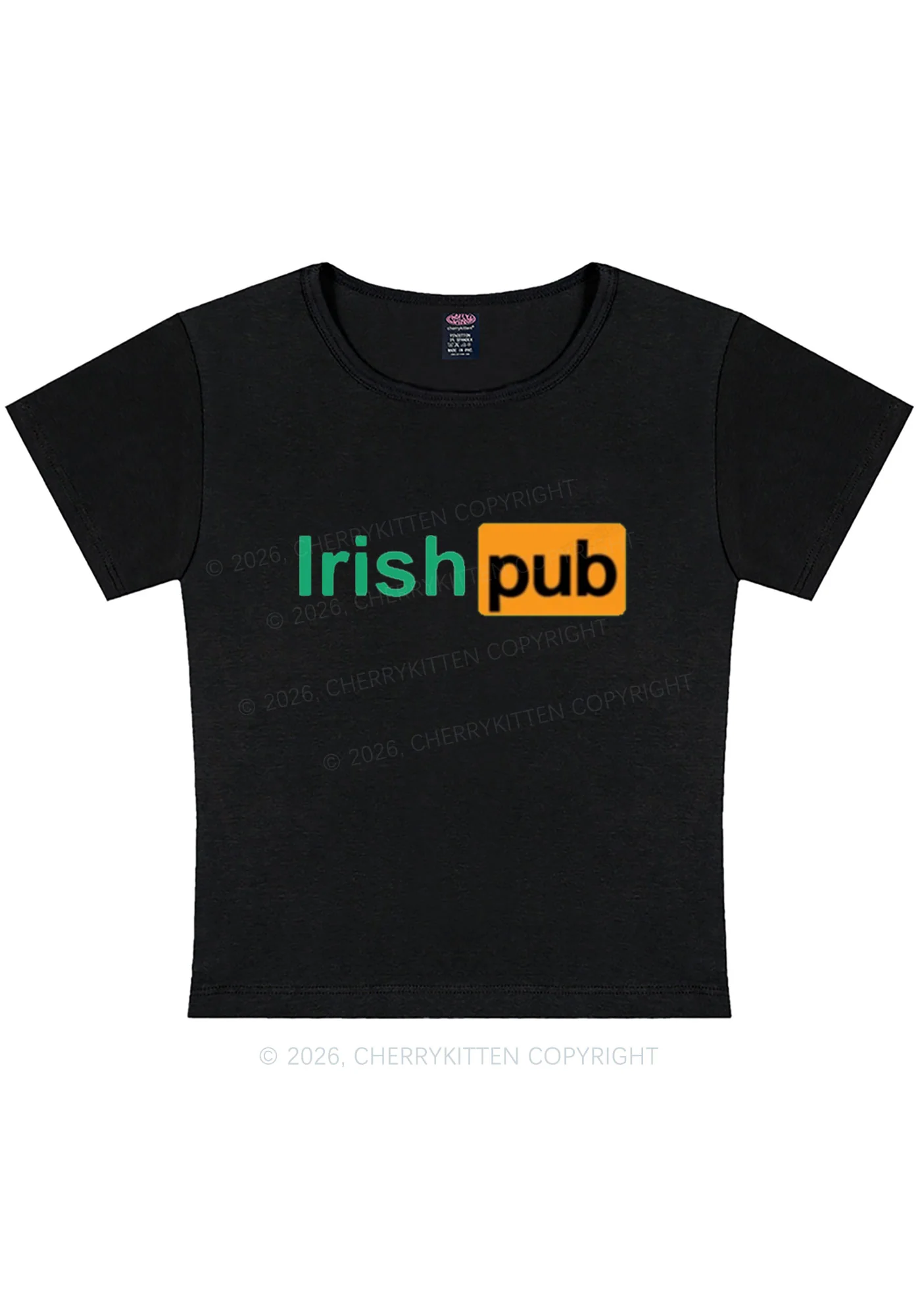 Irish Pub St Patricks Y2K Baby Tee Cherrykitten - Image 3