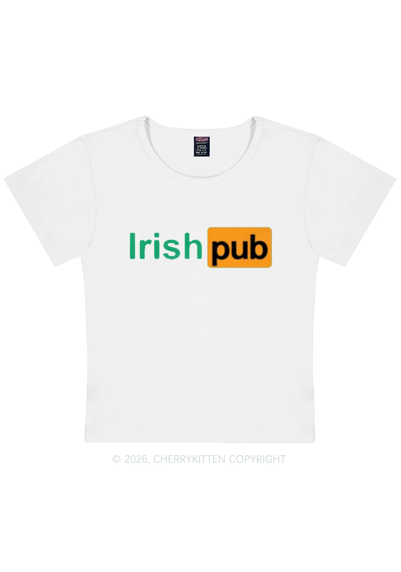 Irish Pub St Patricks Y2K Baby Tee Cherrykitten - Image 4