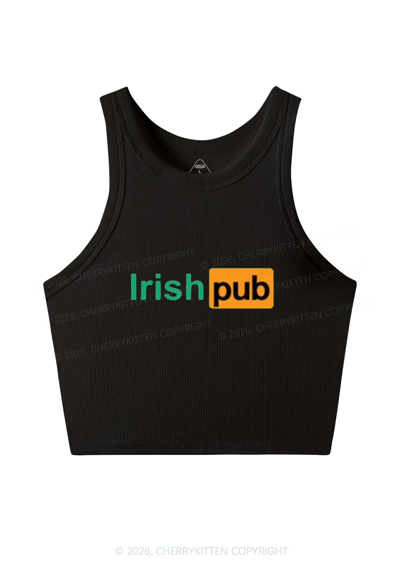 Irish Pub St Patricks Y2K Crop Tank Top Cherrykitten - Image 3