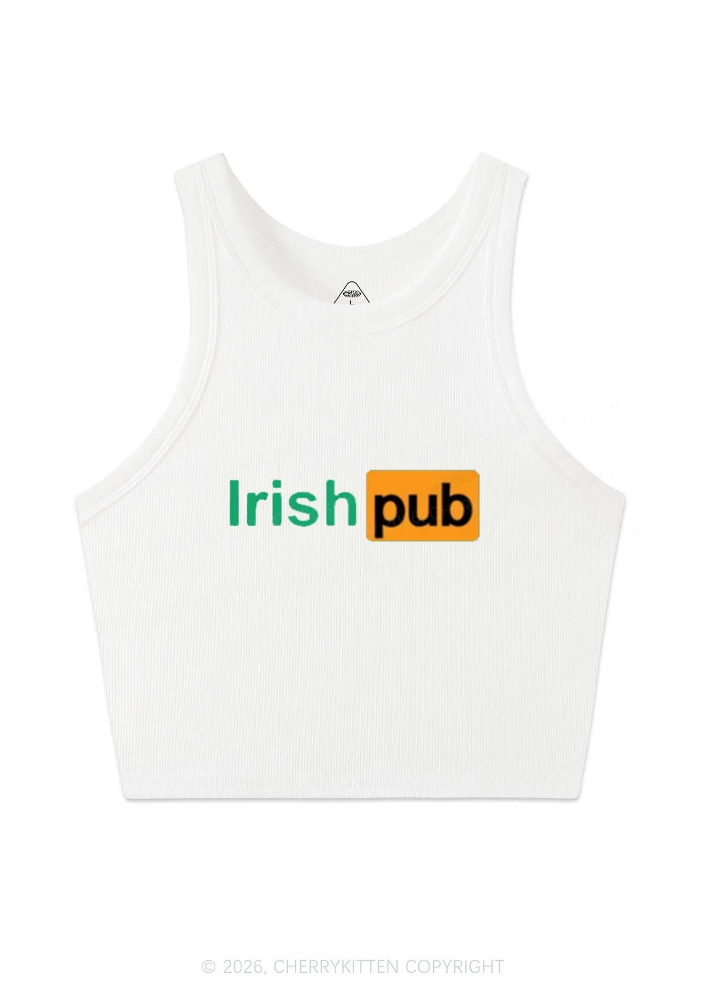 Irish Pub St Patricks Y2K Crop Tank Top Cherrykitten - Image 4