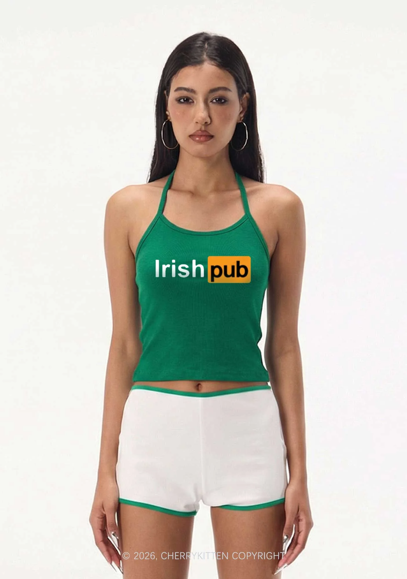 Irish Pub St Patricks Y2K Halter Neck Cami Cherrykitten - Image 2