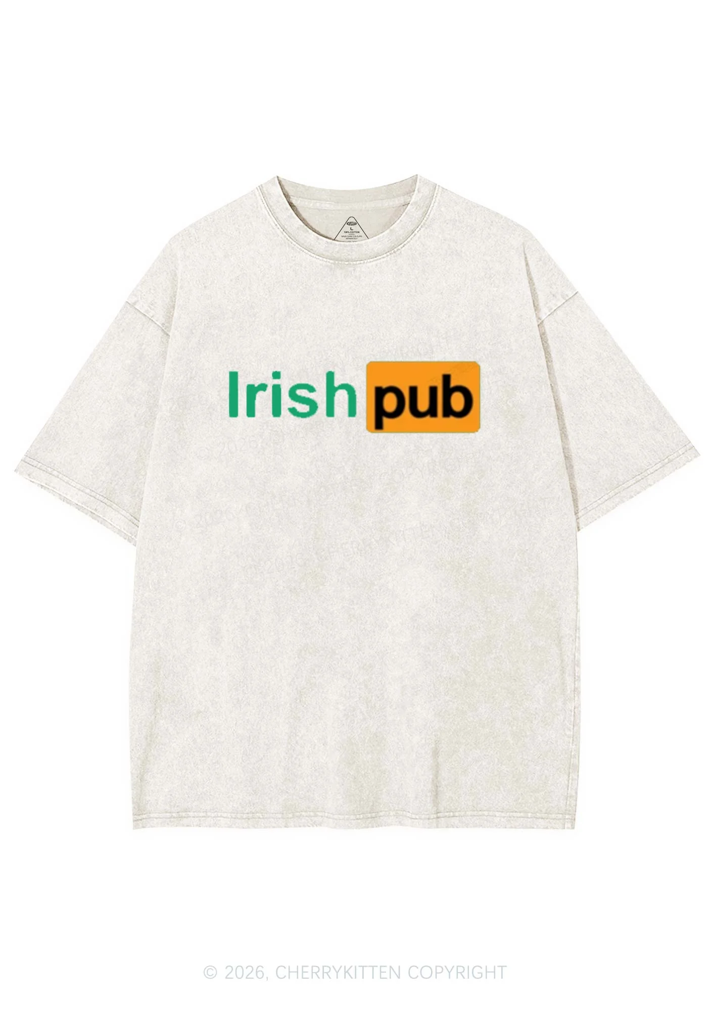 Irish Pub St Patricks Y2K Shirts Washed Tee Cherrykitten - Image 4