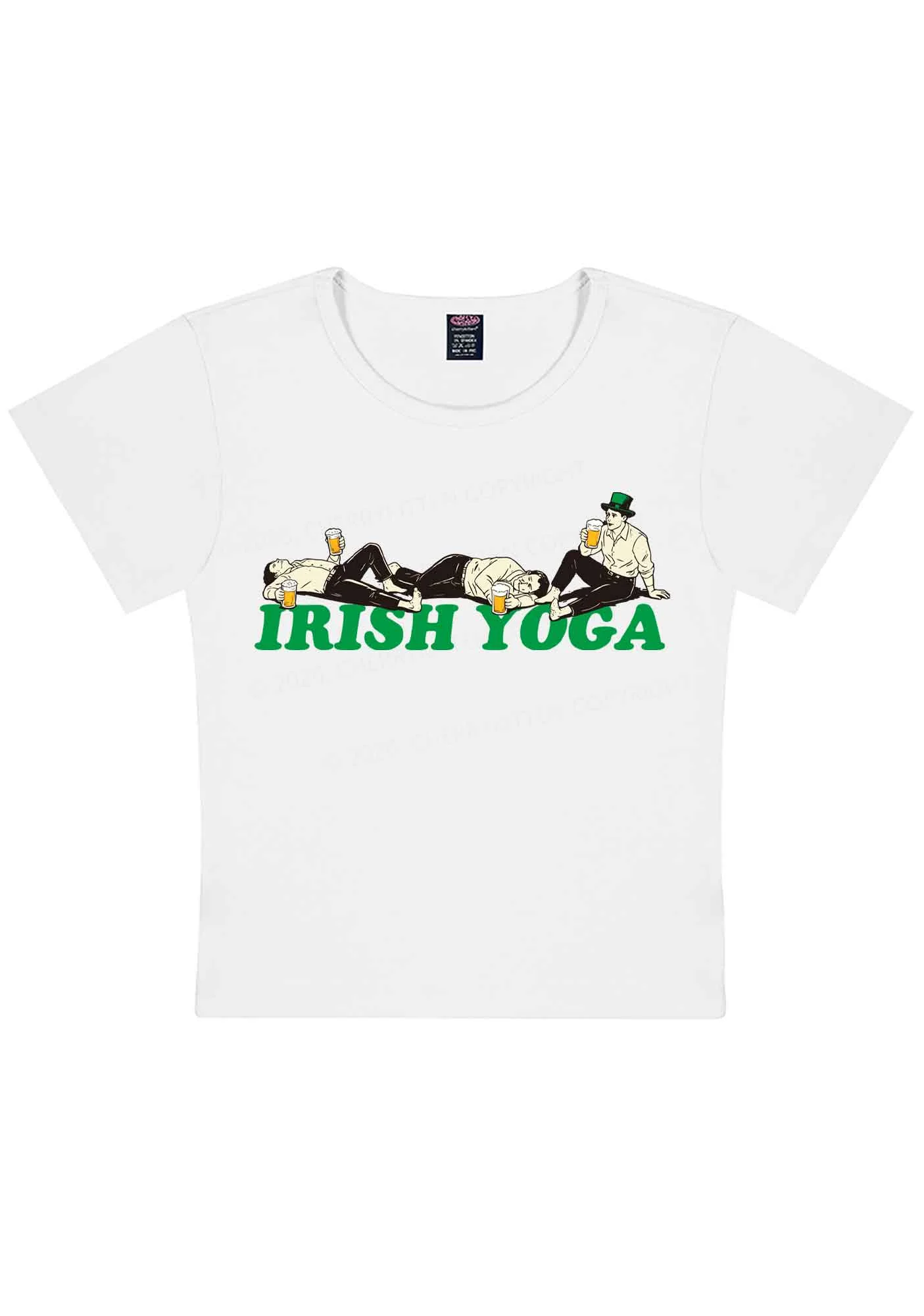 Irish Yoga St Patricks Y2K Baby Tee Cherrykitten - Image 4