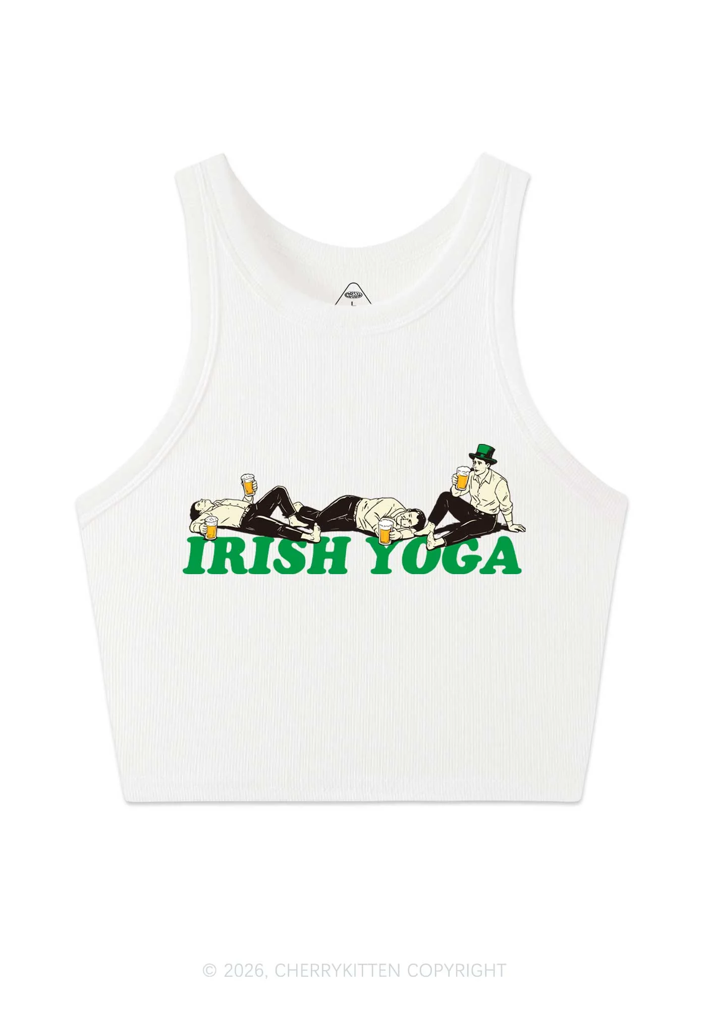 Irish Yoga St Patricks Y2K Crop Tank Top Cherrykitten - Image 4