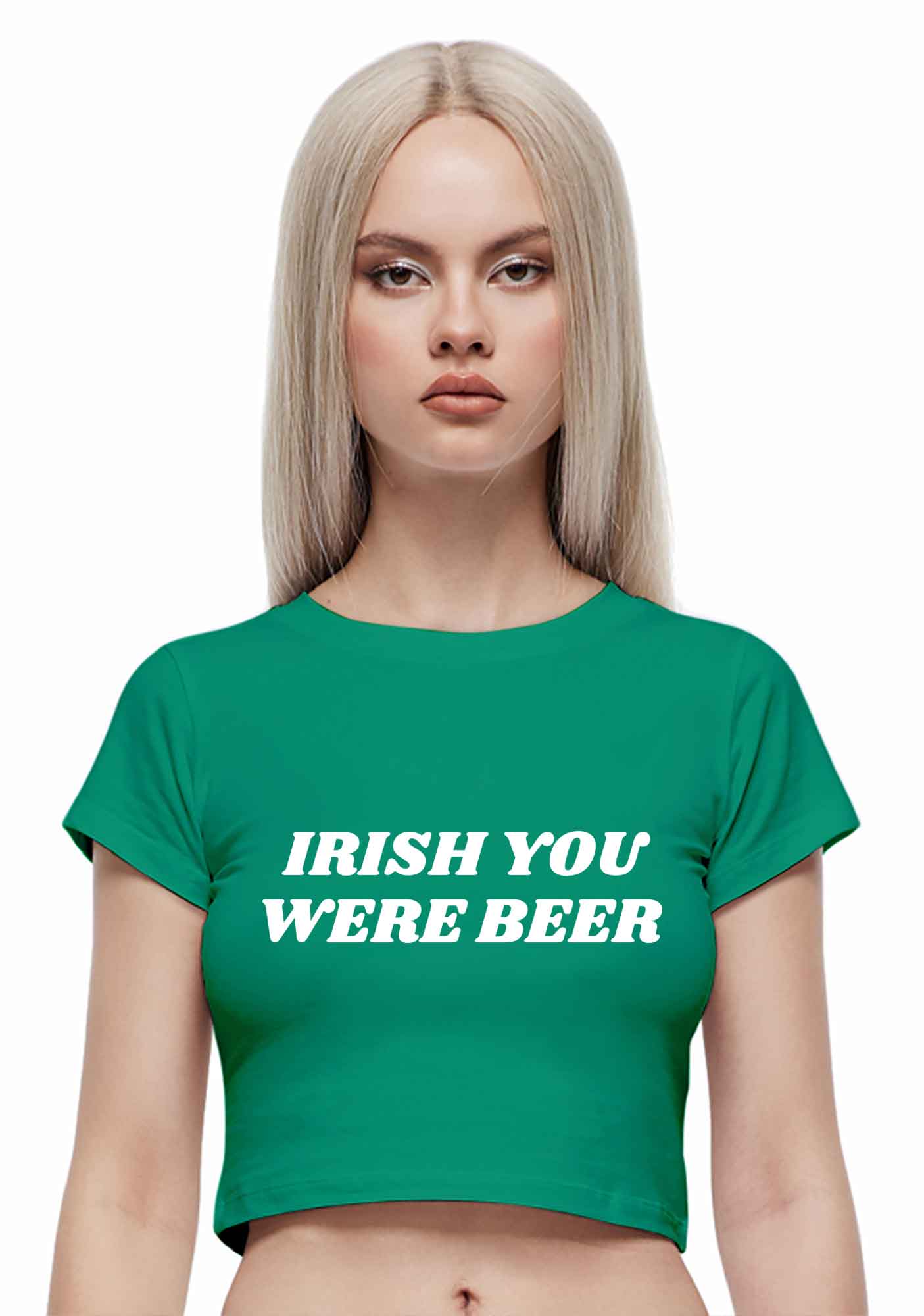 Irish You Were Beer St Patricks Y2K Baby Tee Cherrykitten - Image 2