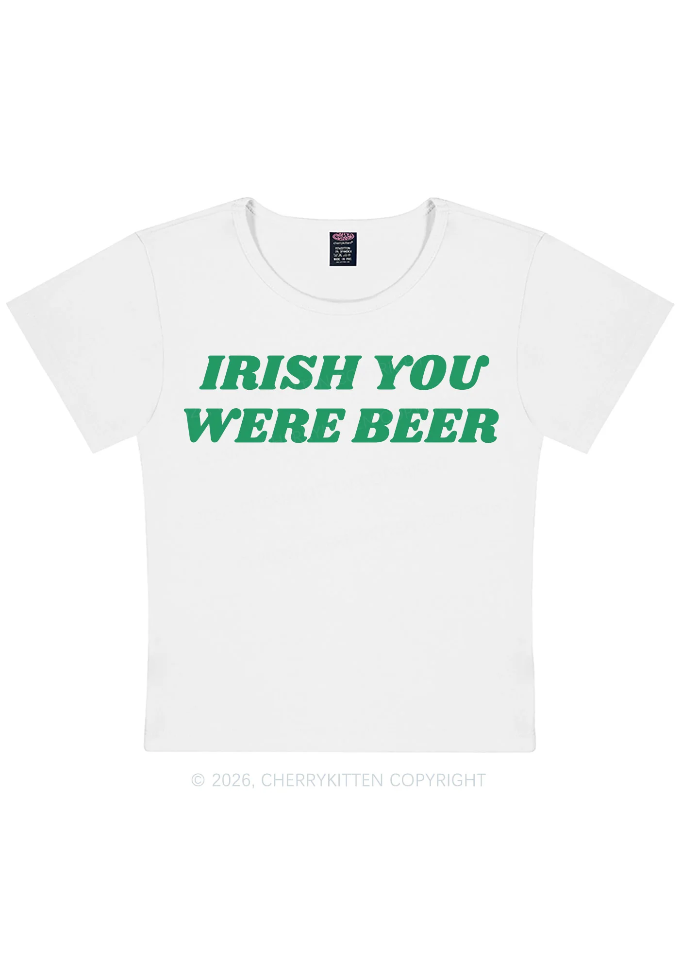 Irish You Were Beer St Patricks Y2K Baby Tee Cherrykitten - Image 4