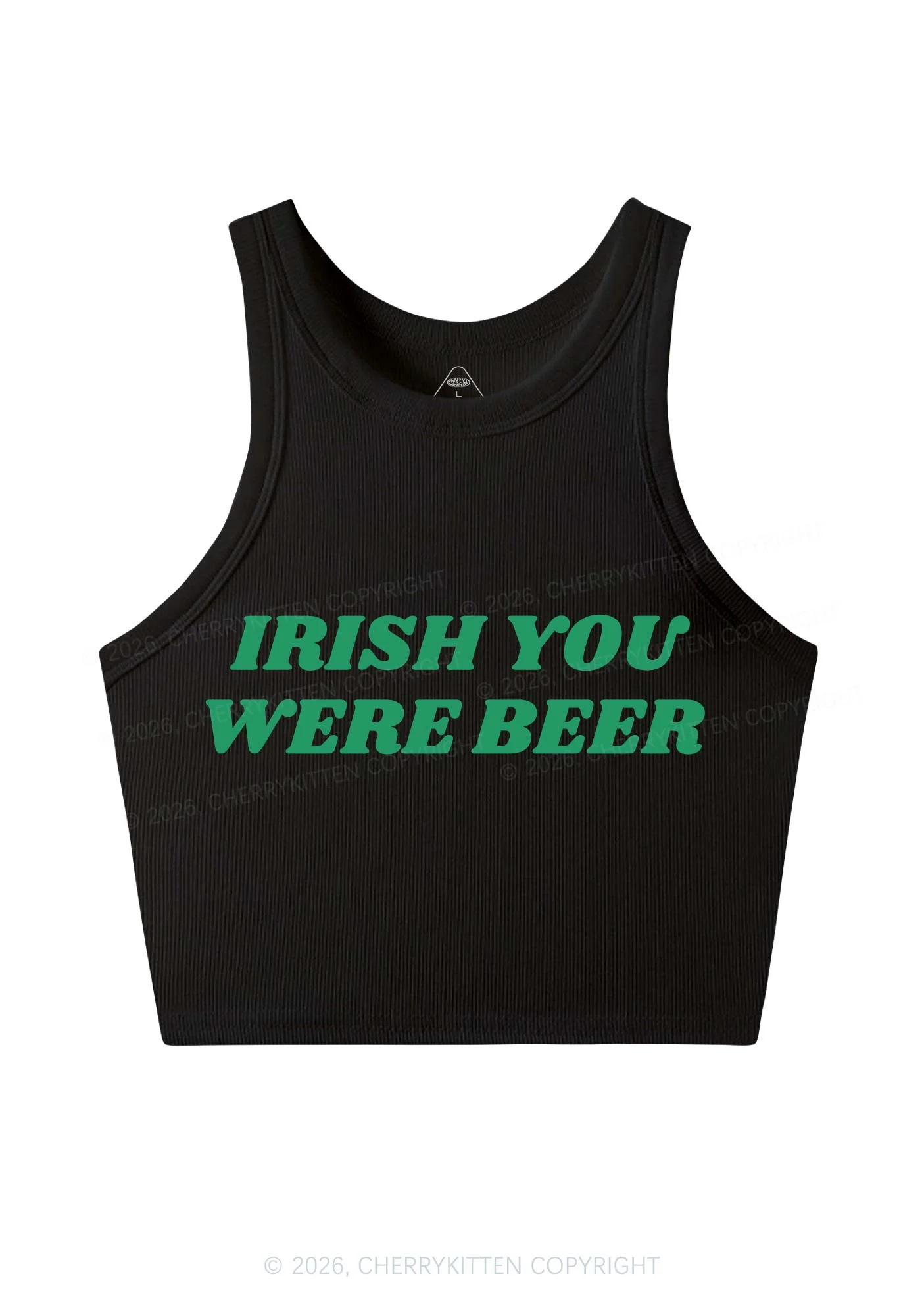 Irish You Were Beer St Patricks Y2K Crop Tank Top Cherrykitten - Image 3