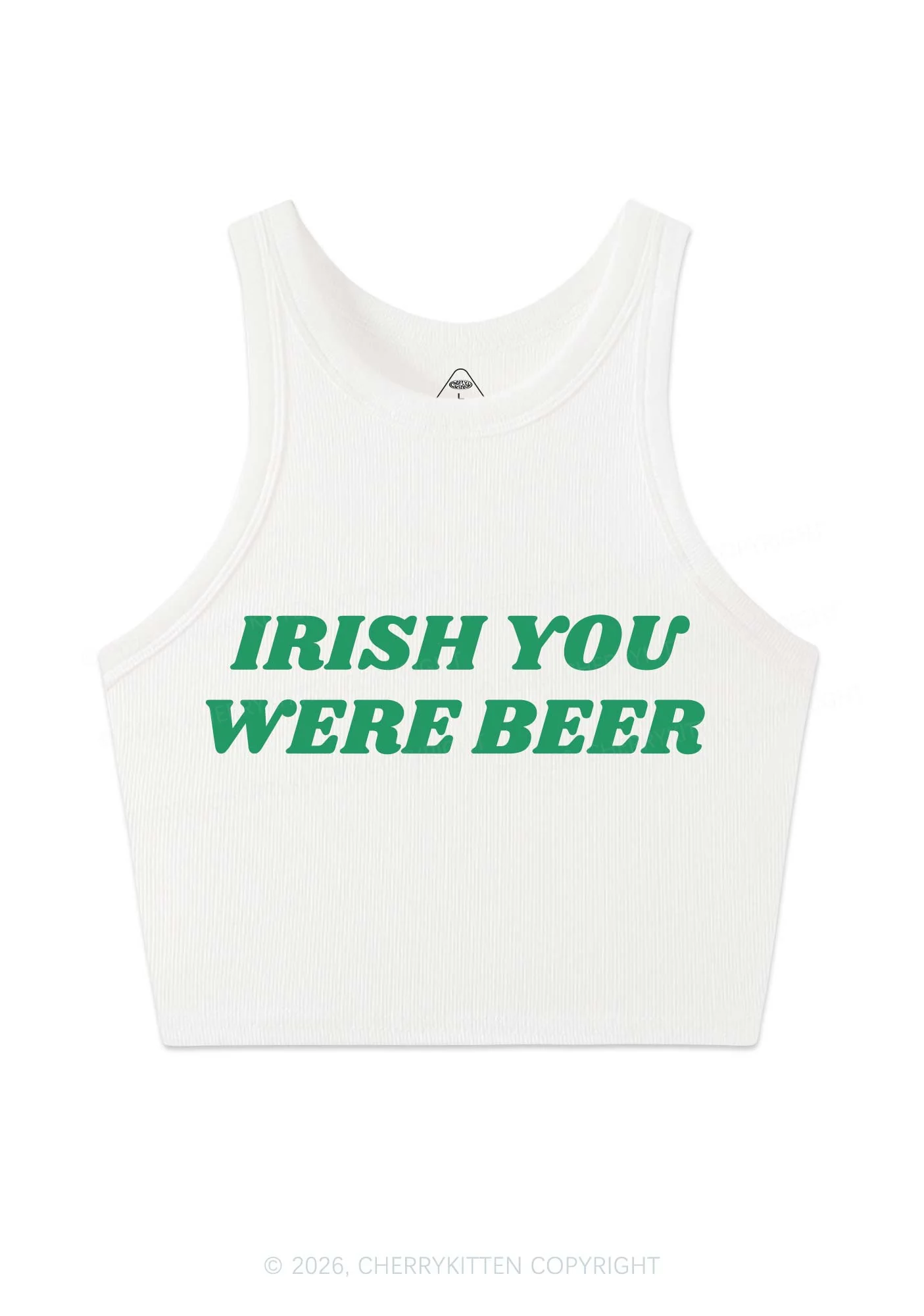 Irish You Were Beer St Patricks Y2K Crop Tank Top Cherrykitten - Image 4