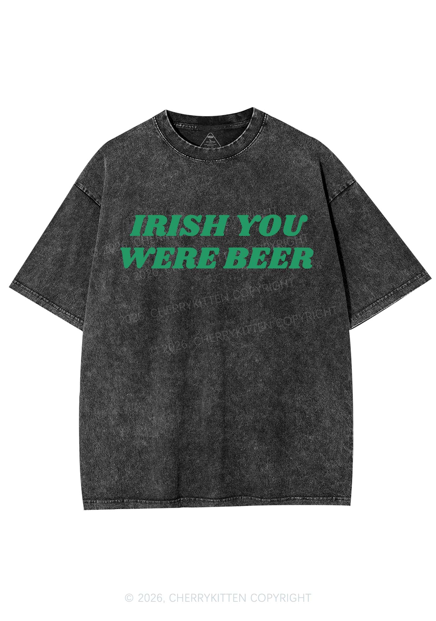 Irish You Were Beer St Patricks Y2K Shirts Washed Tee Cherrykitten - Image 3