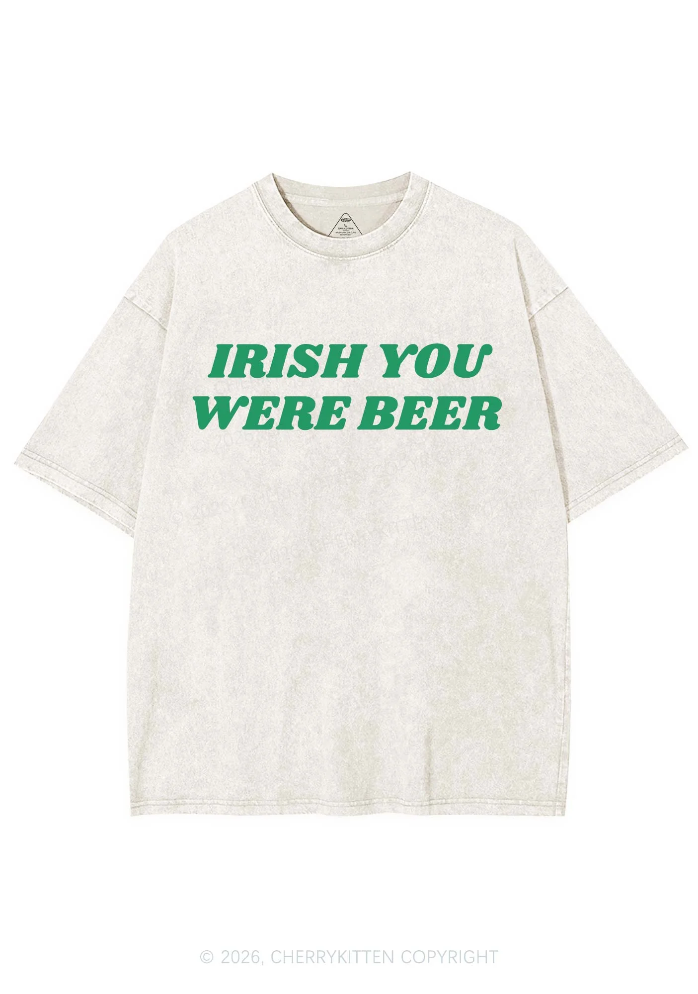 Irish You Were Beer St Patricks Y2K Shirts Washed Tee Cherrykitten - Image 4