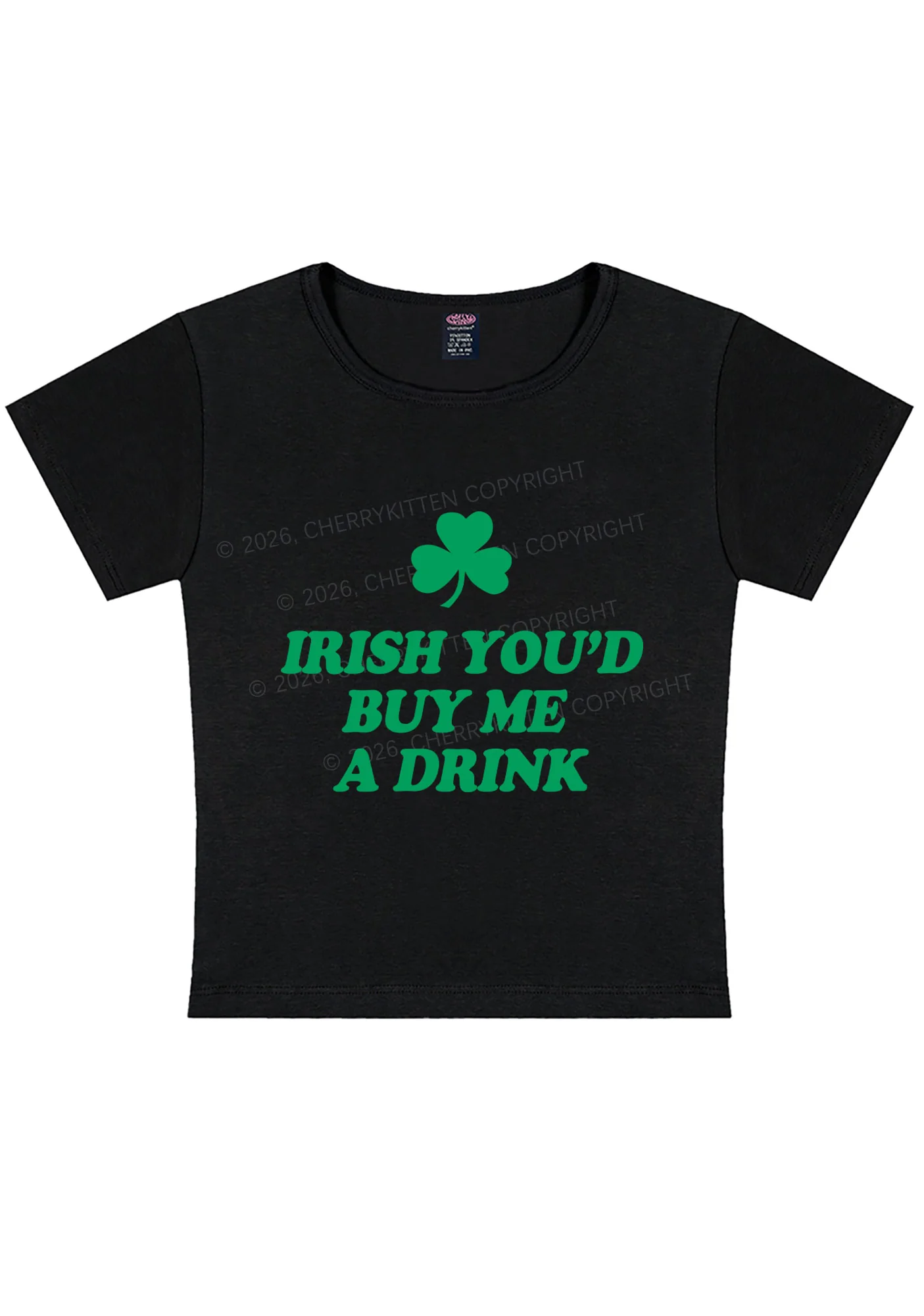 Irish Youd Buy Me A Drink St Patricks Y2K Baby Tee Cherrykitten - Image 3