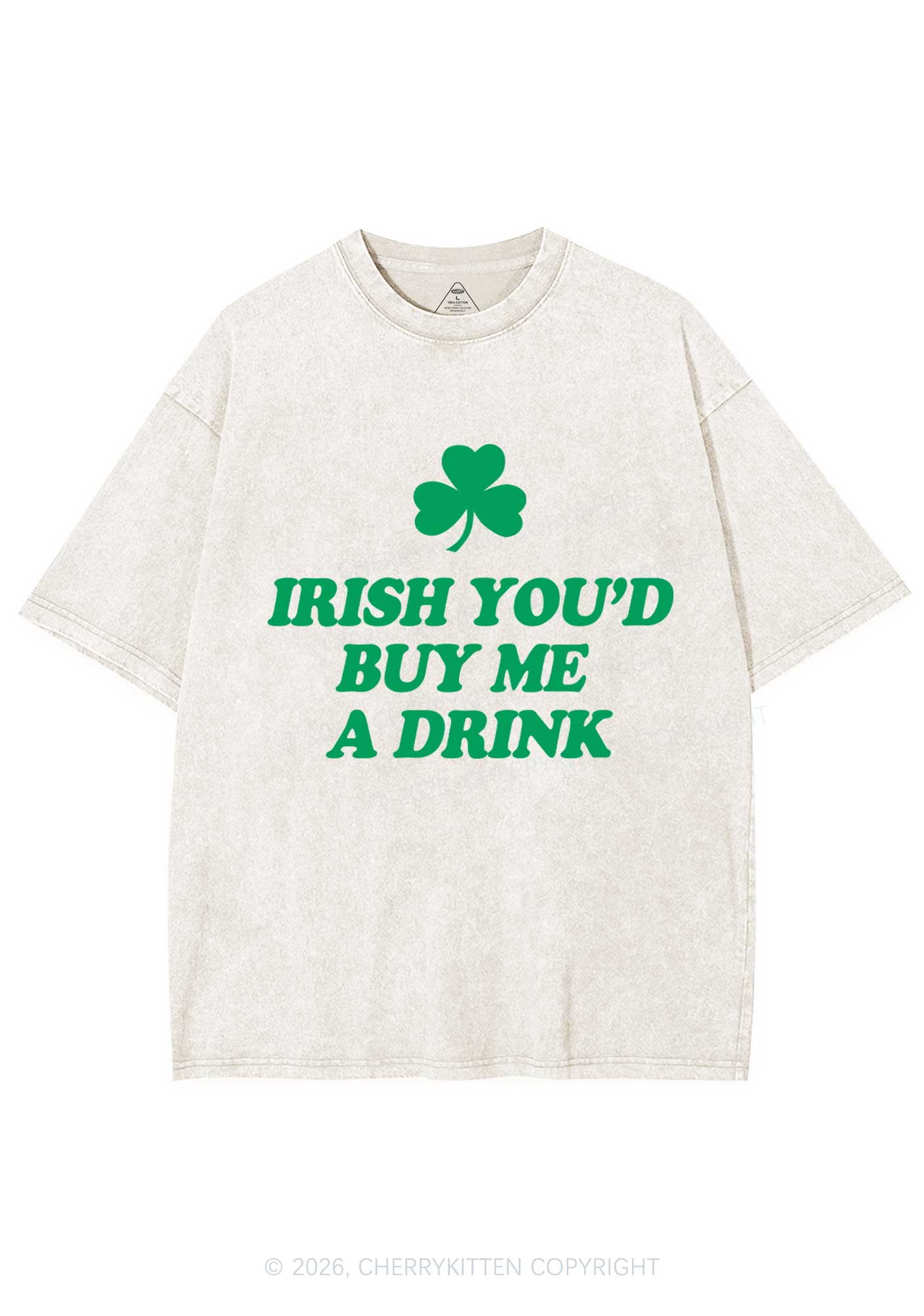 Irish Youd Buy Me A Drink St Patricks Y2K Shirts Washed Tee Cherrykitten - Image 3