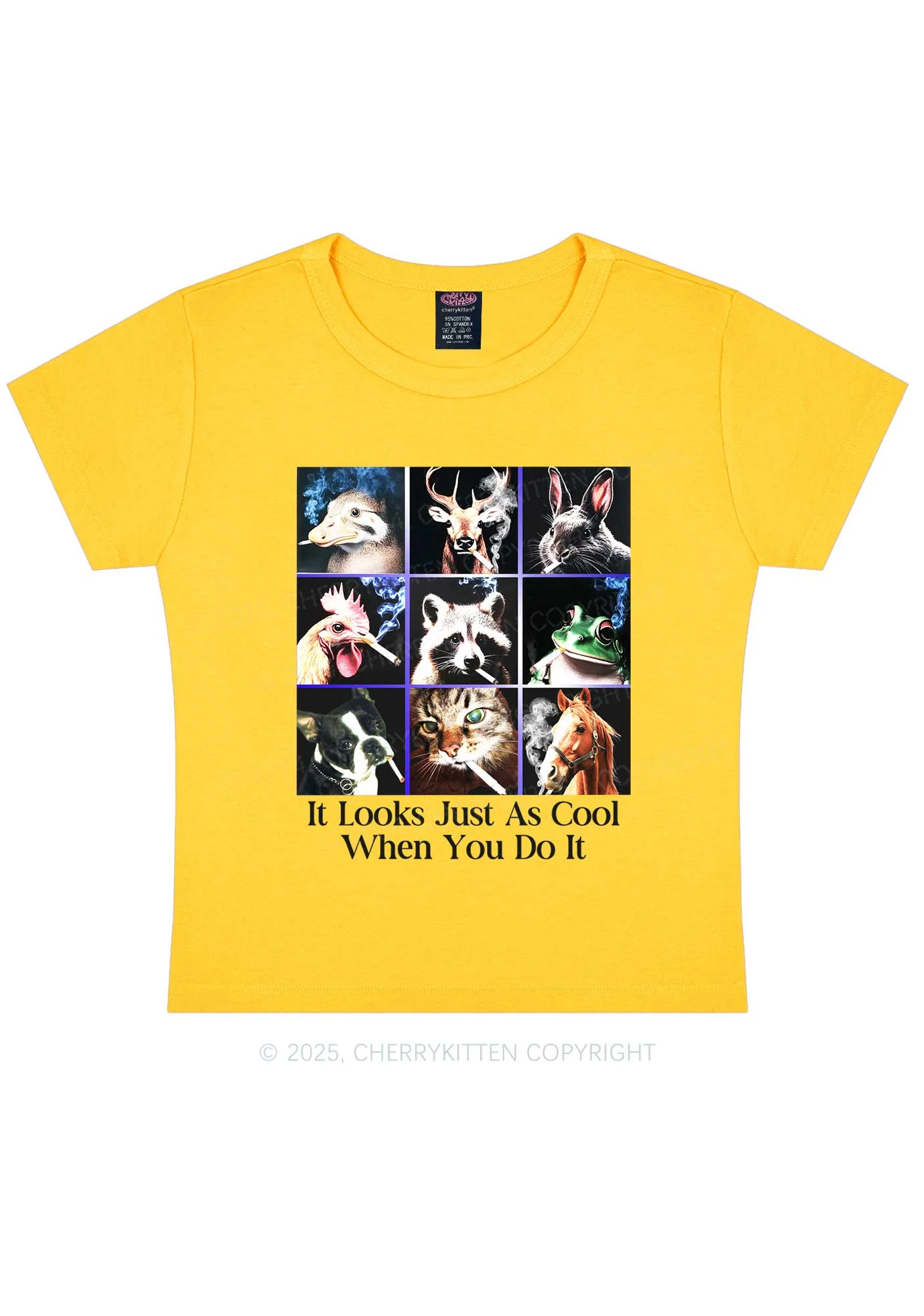 It Looks Just As Cool Y2K Baby Tee Cherrykitten - Image 4