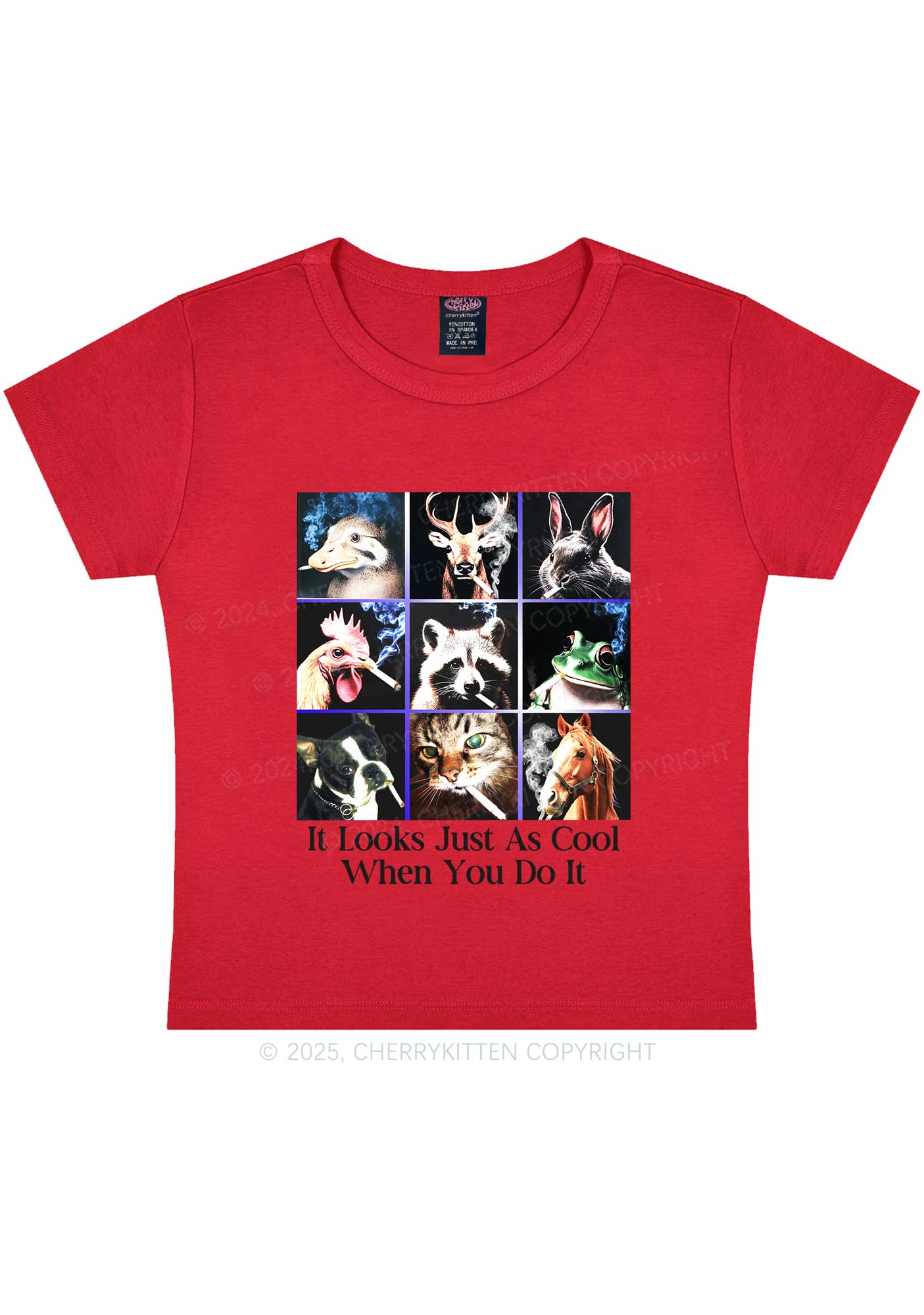 It Looks Just As Cool Y2K Baby Tee Cherrykitten - Image 5