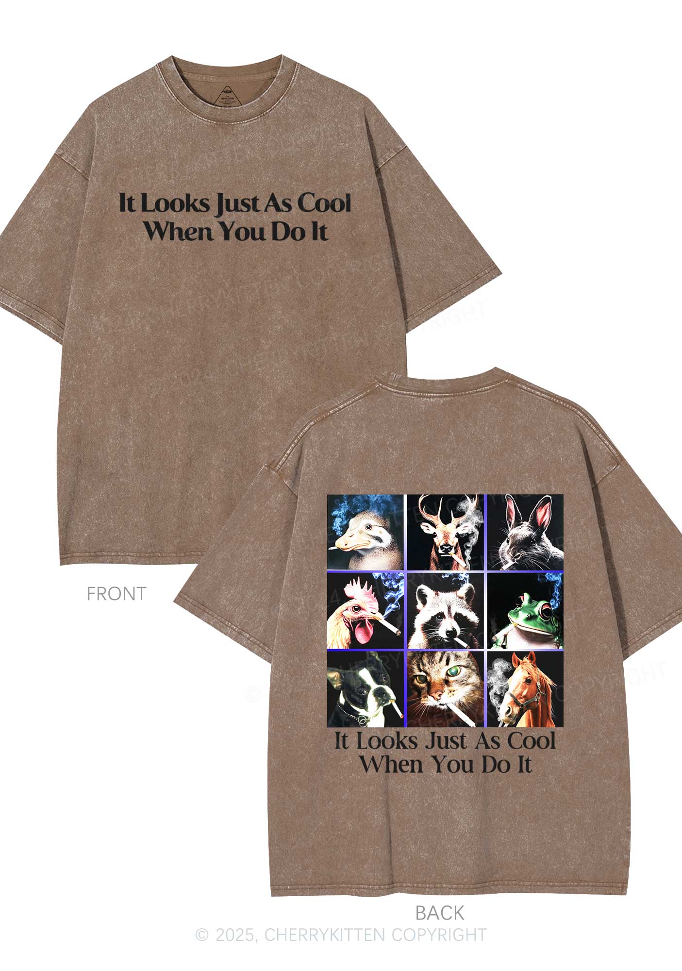 It Looks Just As Cool Y2K Shirts Washed Tee Cherrykitten - Image 8