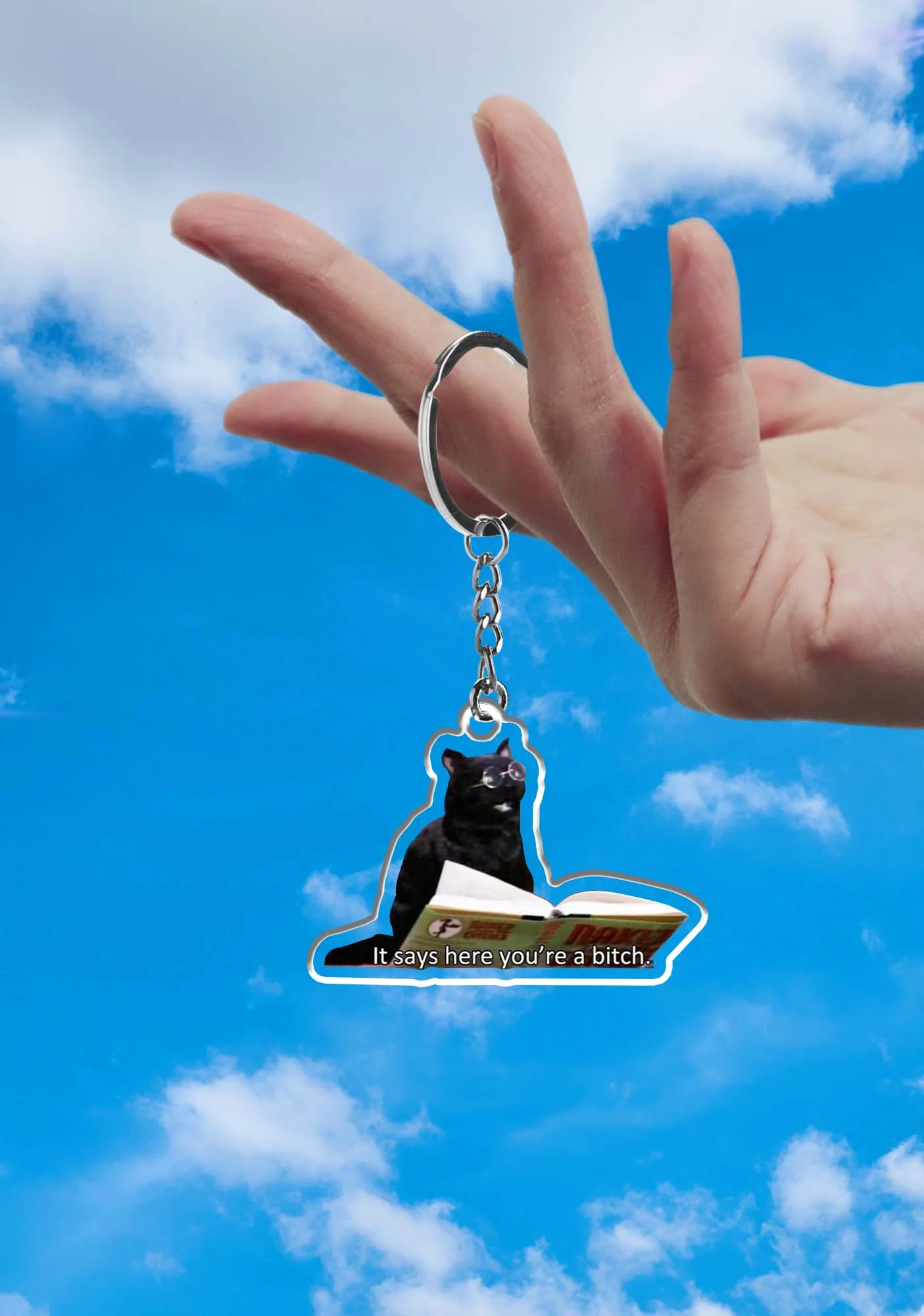 It Says Here You're A Bixxh 1Pc Y2K Keychain Cherrykitten - Image 2